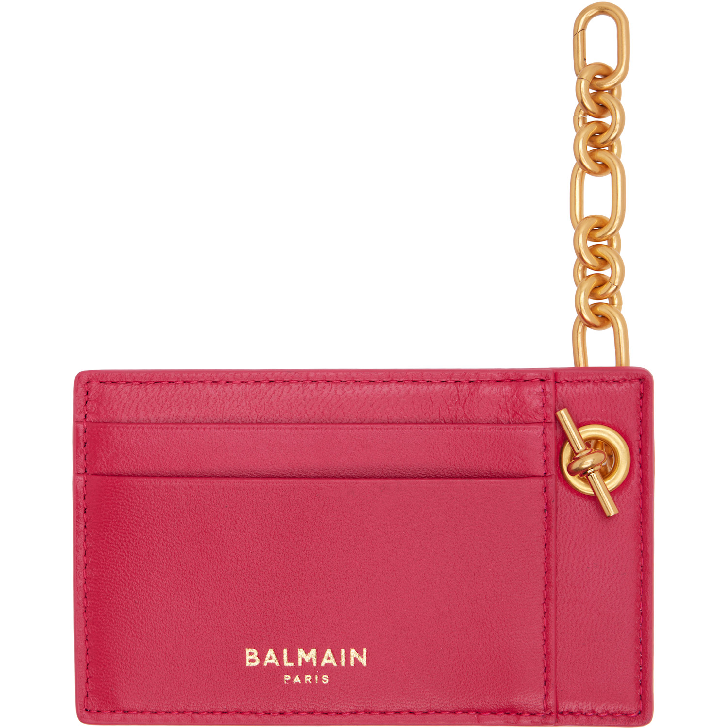  Balmain Pink Pulse Lambskin Leather Card Holder 