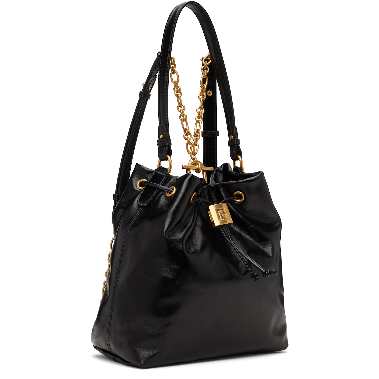  Balmain Black Pulse Calfskin Leather Backpack 