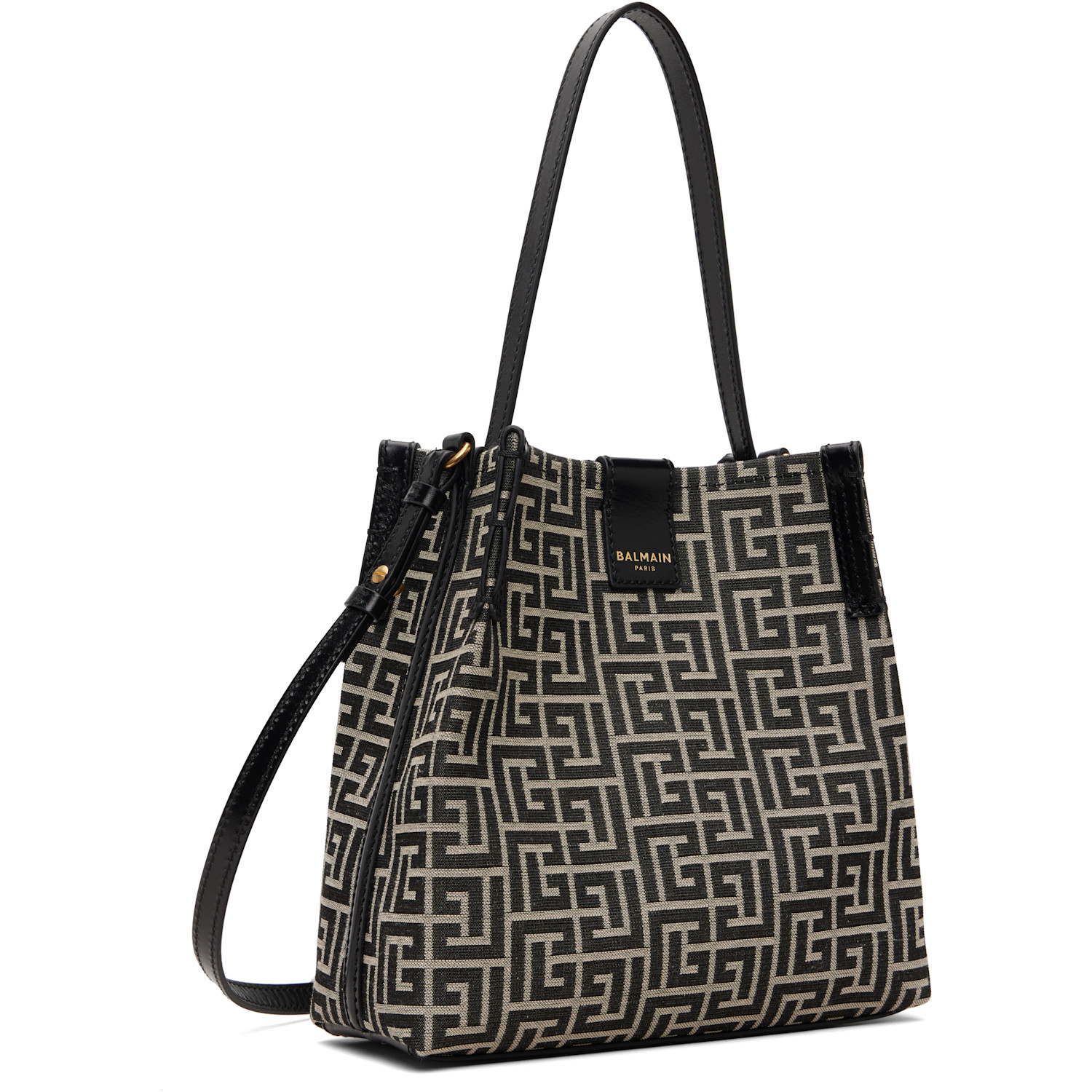  Balmain Black & Off-white Release Bucket Bag 