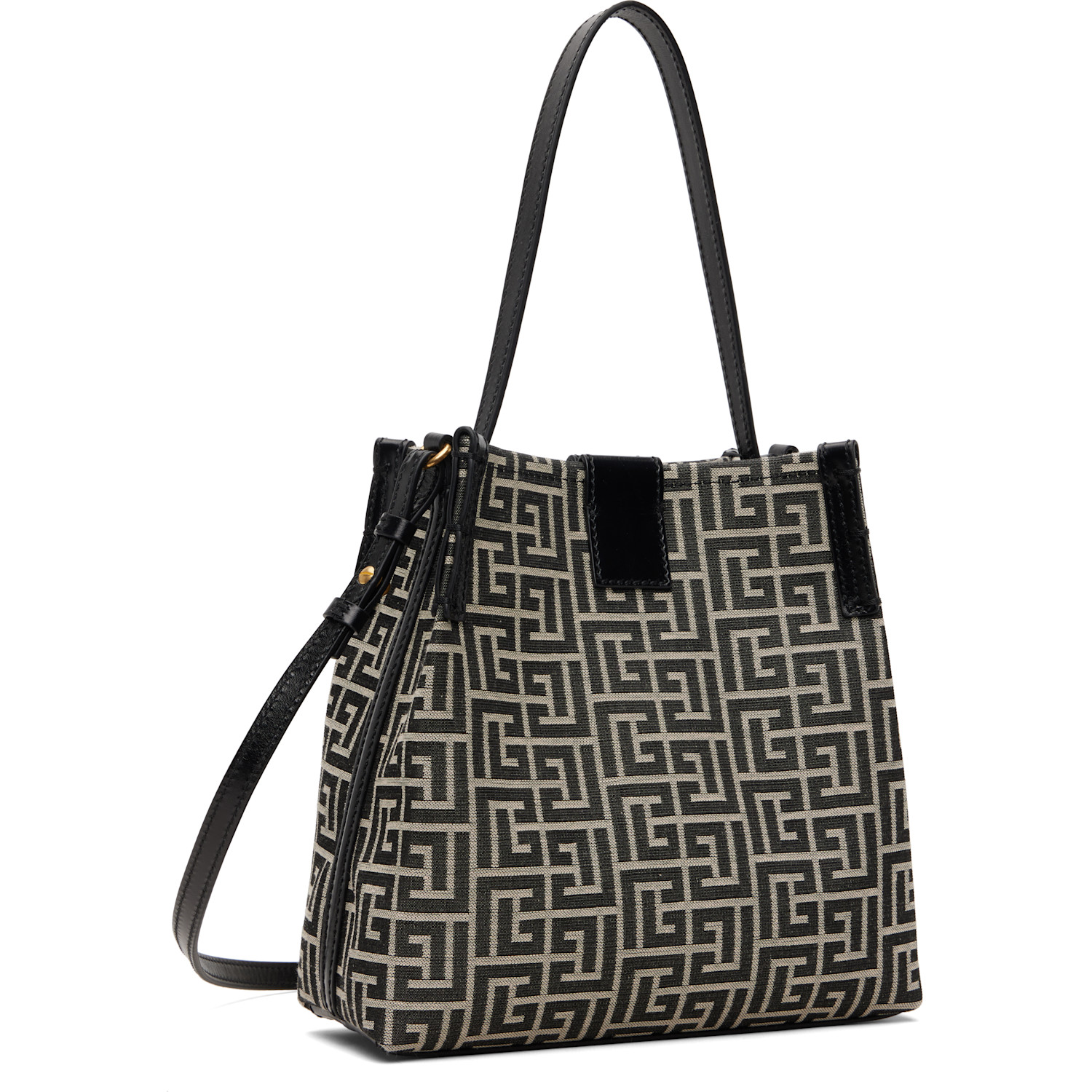  Balmain Black & Off-white Release Bucket Bag 
