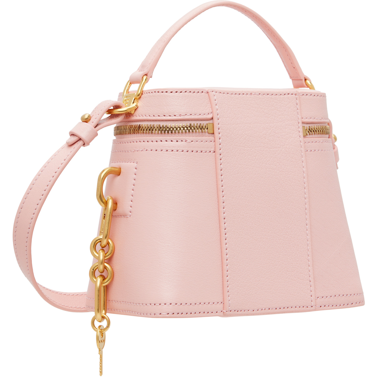  Balmain Pink Pulse Vanity Leather Bag 