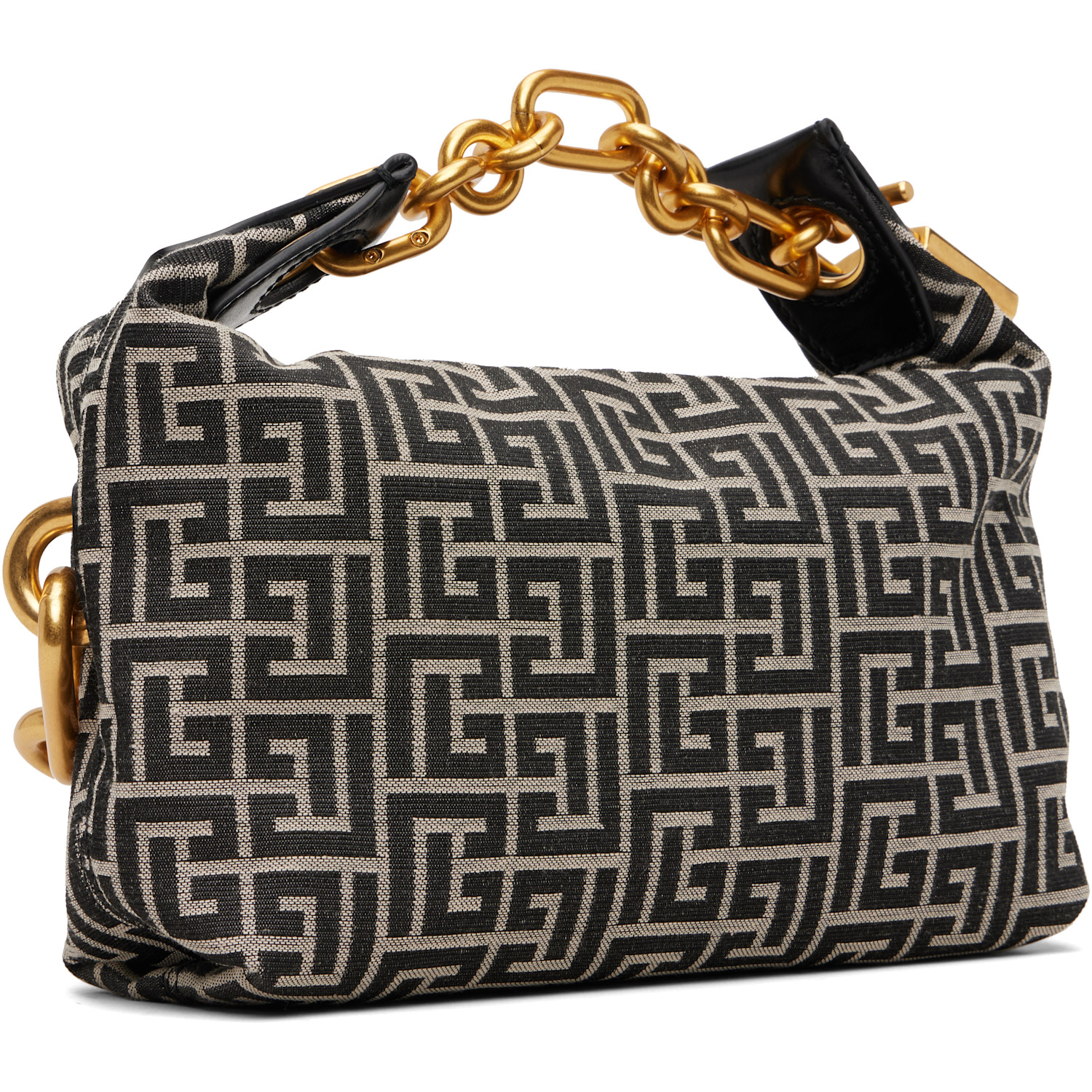 Balmain Black & Off-white Mini Sync Bag 