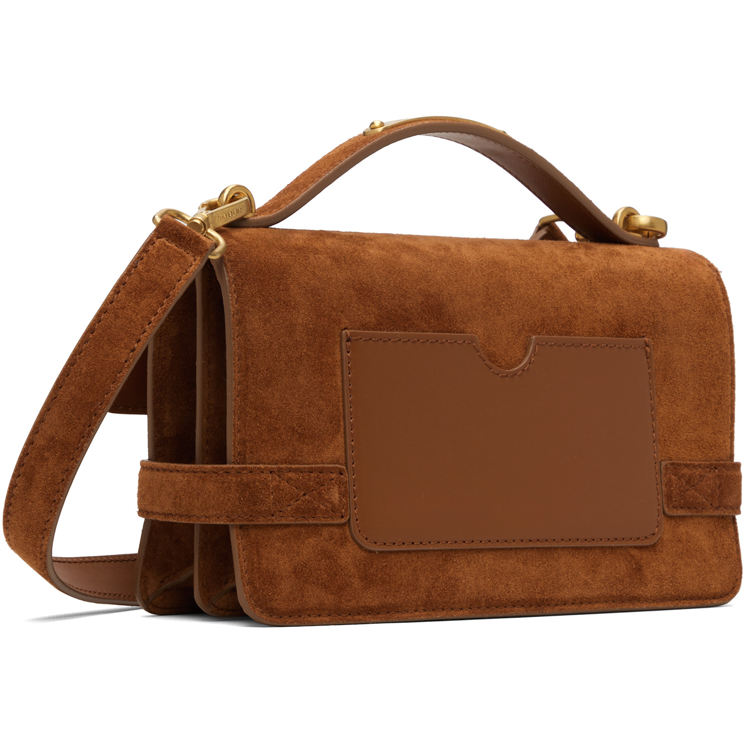  Balmain Tan Suede B-buzz 24 Bag 