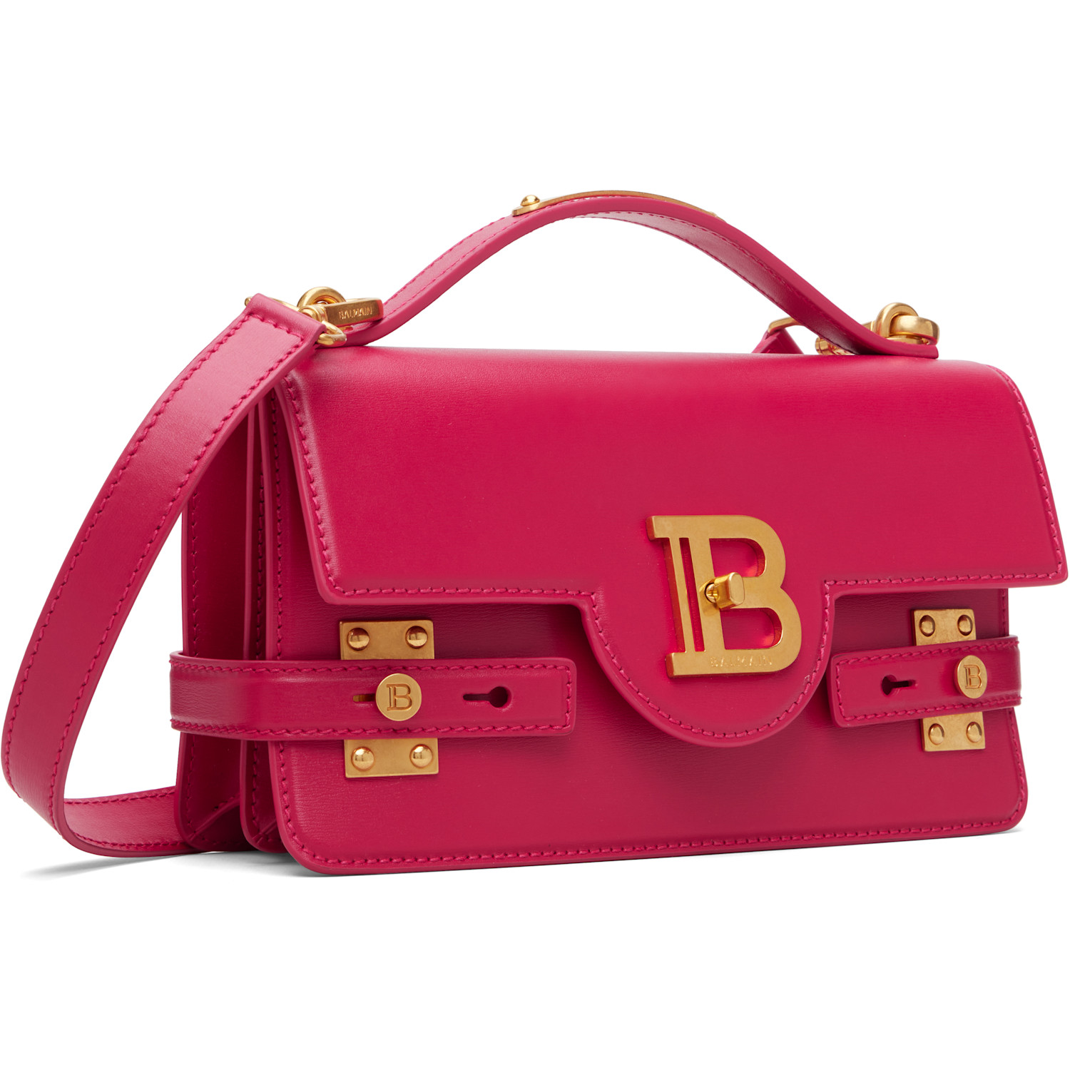  Balmain Pink Smooth Leather B-buzz 24 Bag 