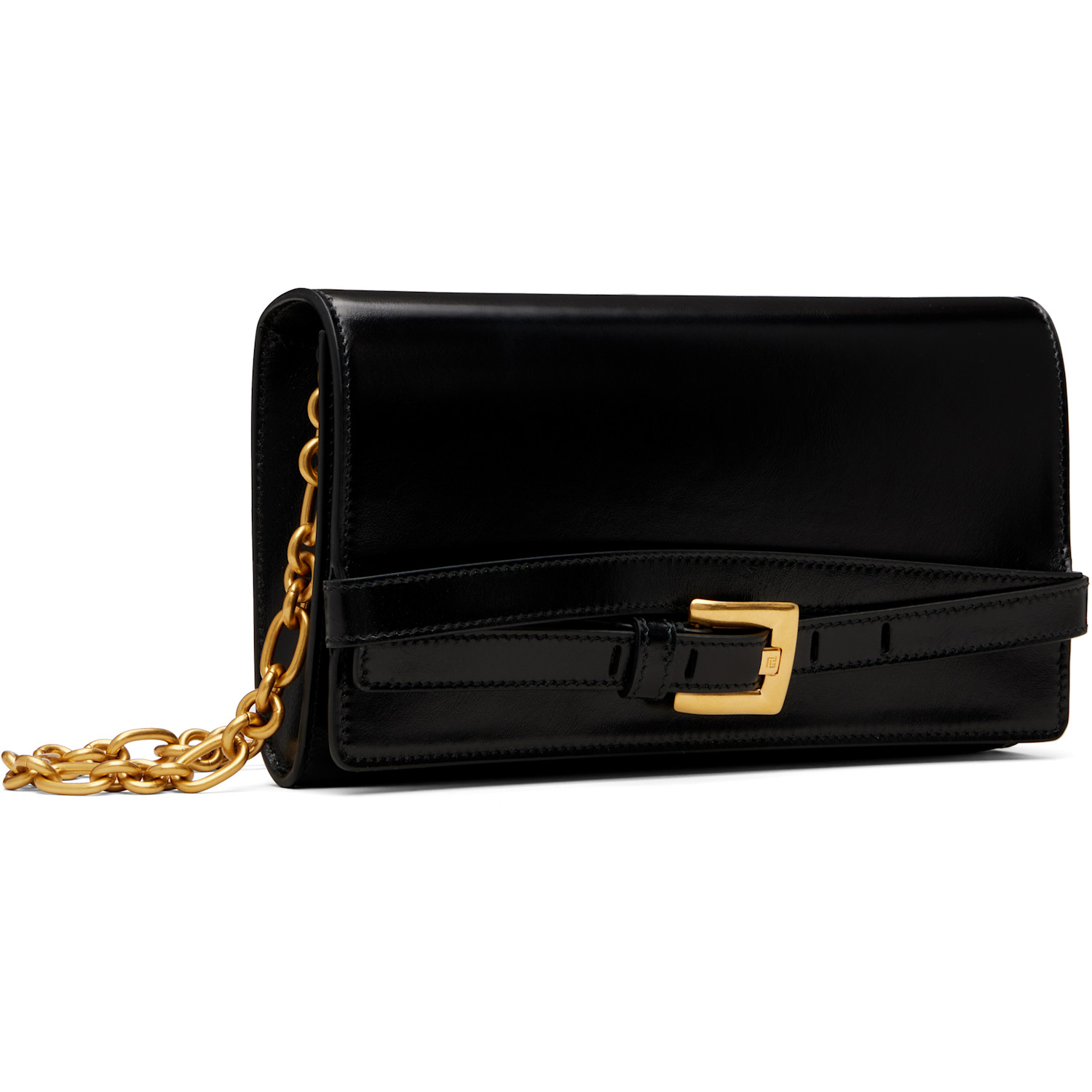  Balmain Black Shuffle Calfskin Wallet Bag 