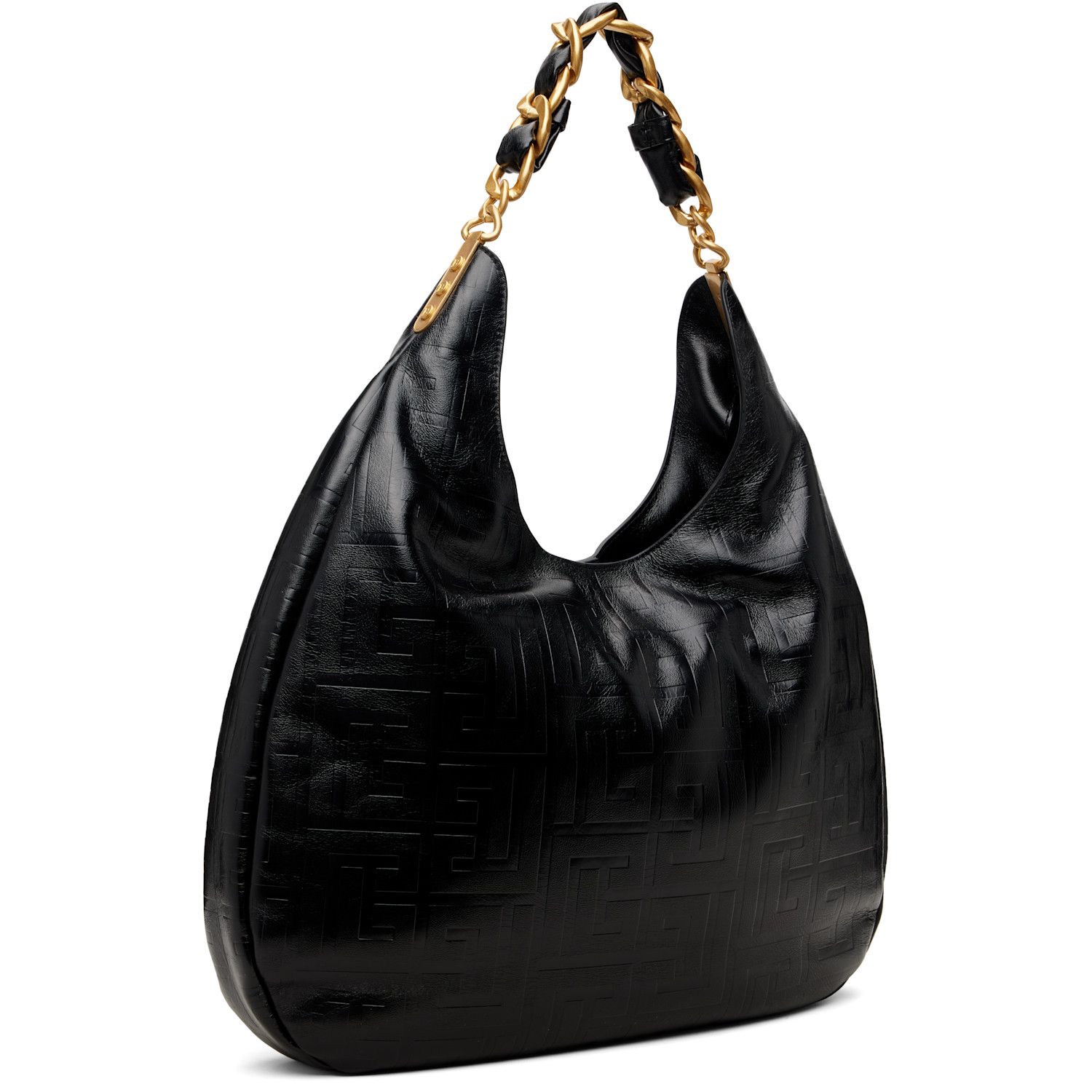  Balmain Black 1945 Soft Monogram Bag 