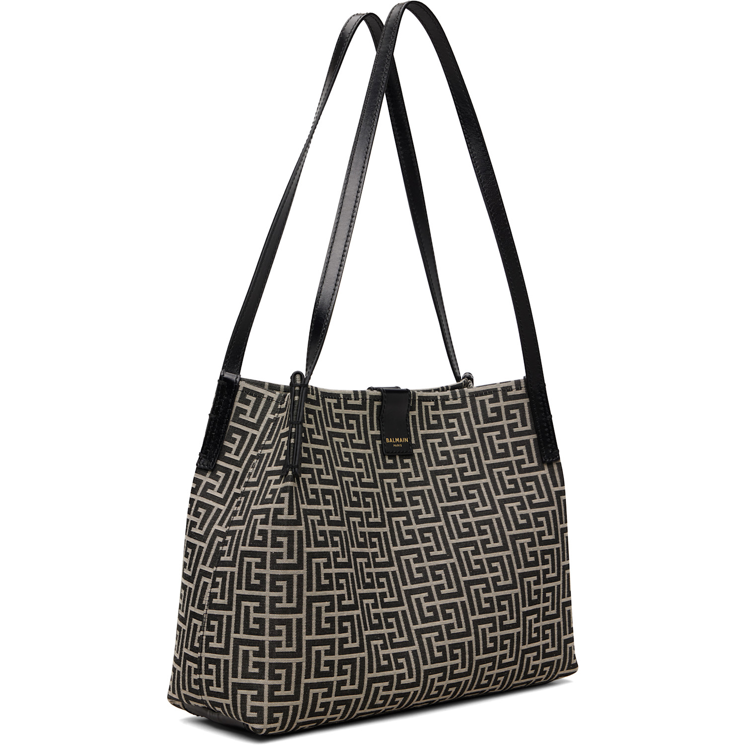 Balmain Black & Off-white Release Small Shopper Bag 