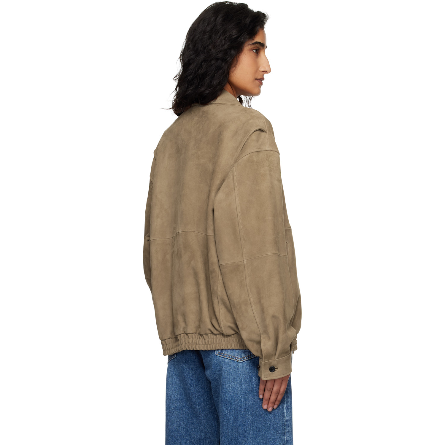 Tonywack Tan Goat Suede Relaxed Bomber Jacket 