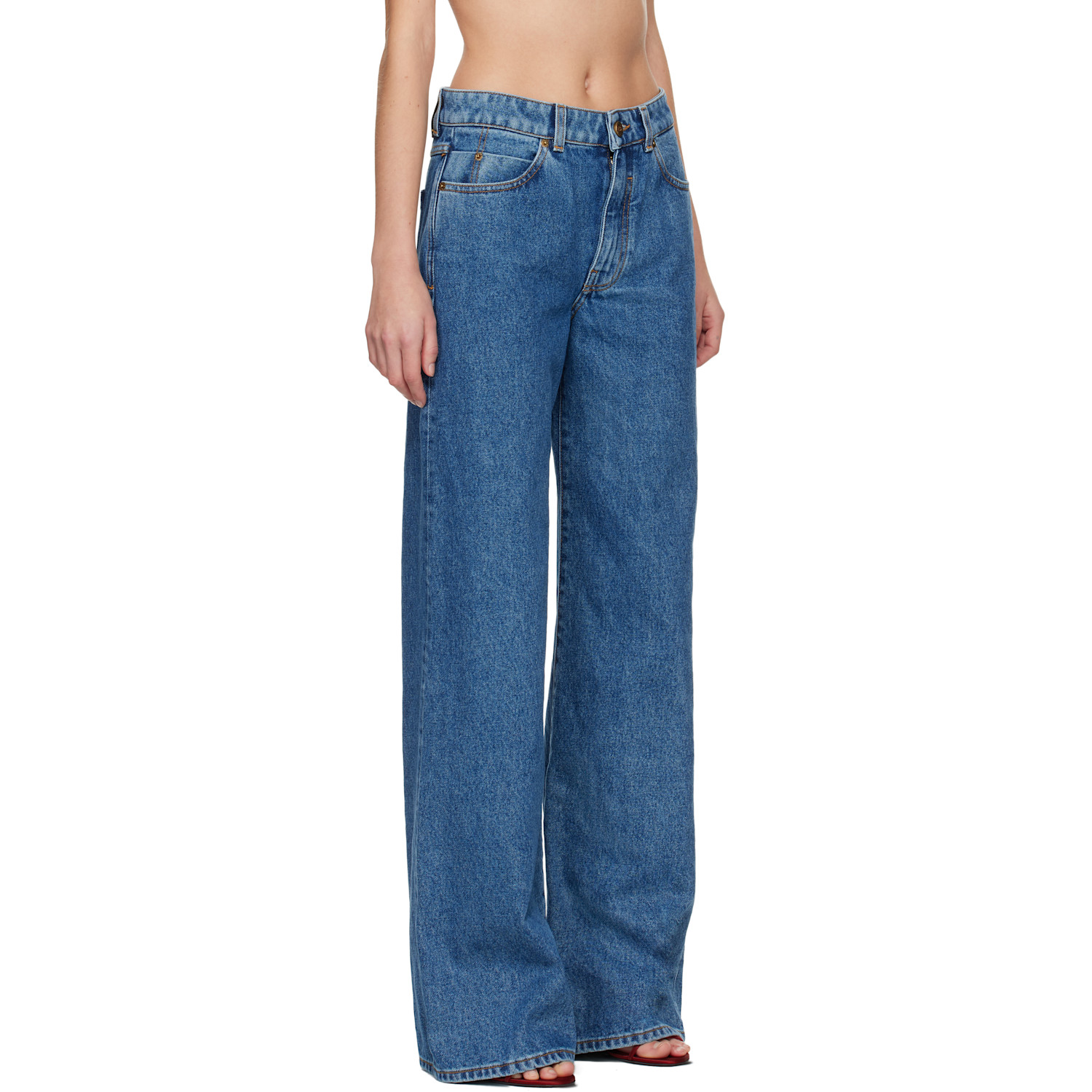  Balmain Blue Straight-leg Jeans 