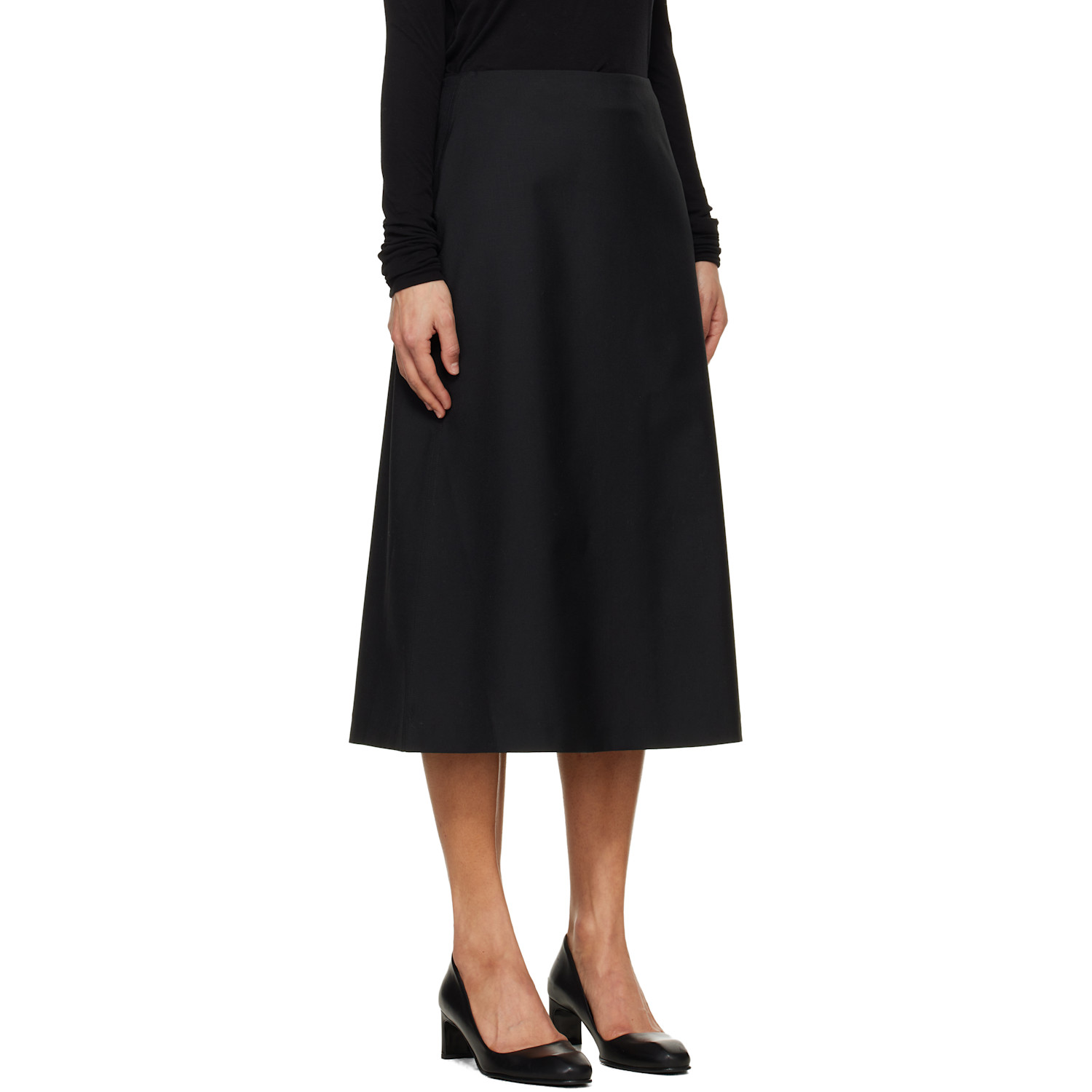  Tonywack Black Wool Midi Skirt 
