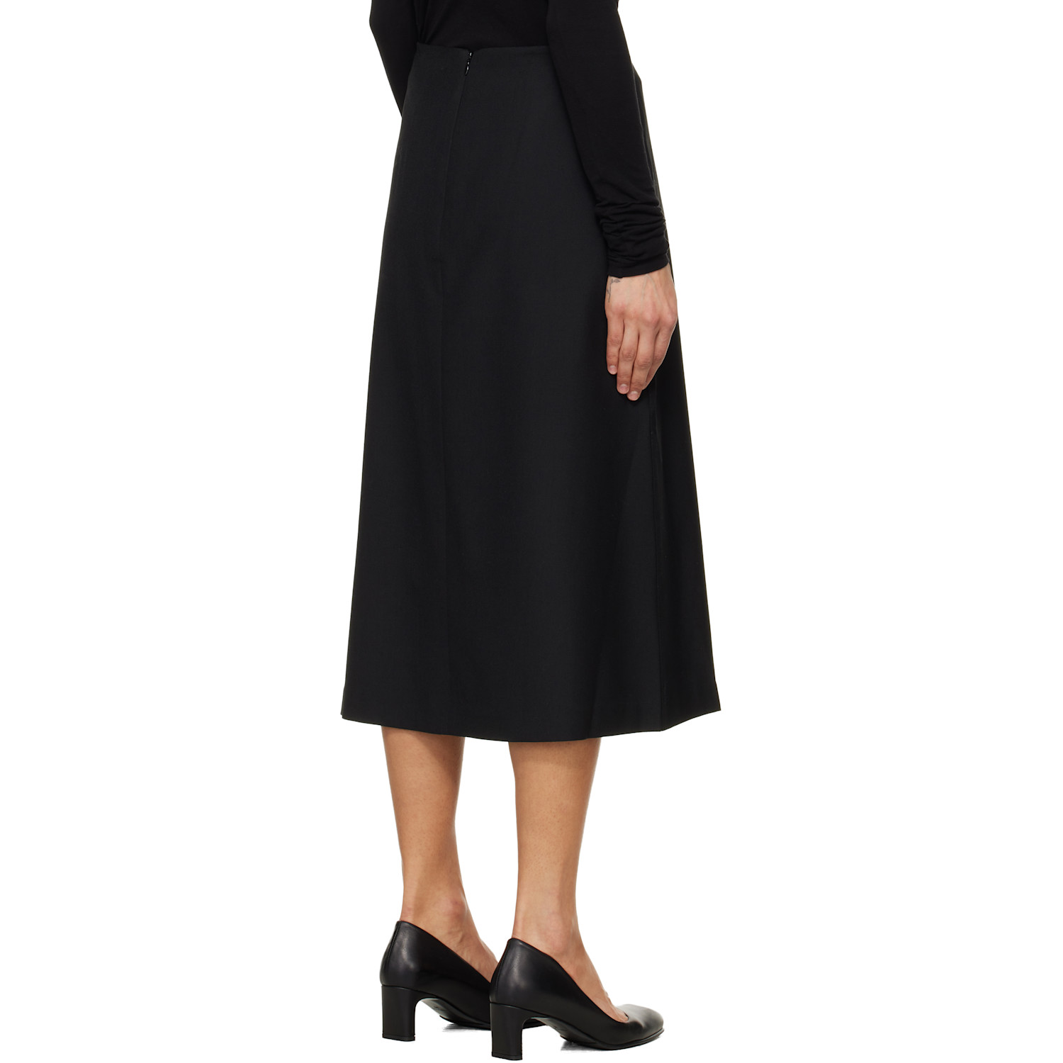  Tonywack Black Wool Midi Skirt 