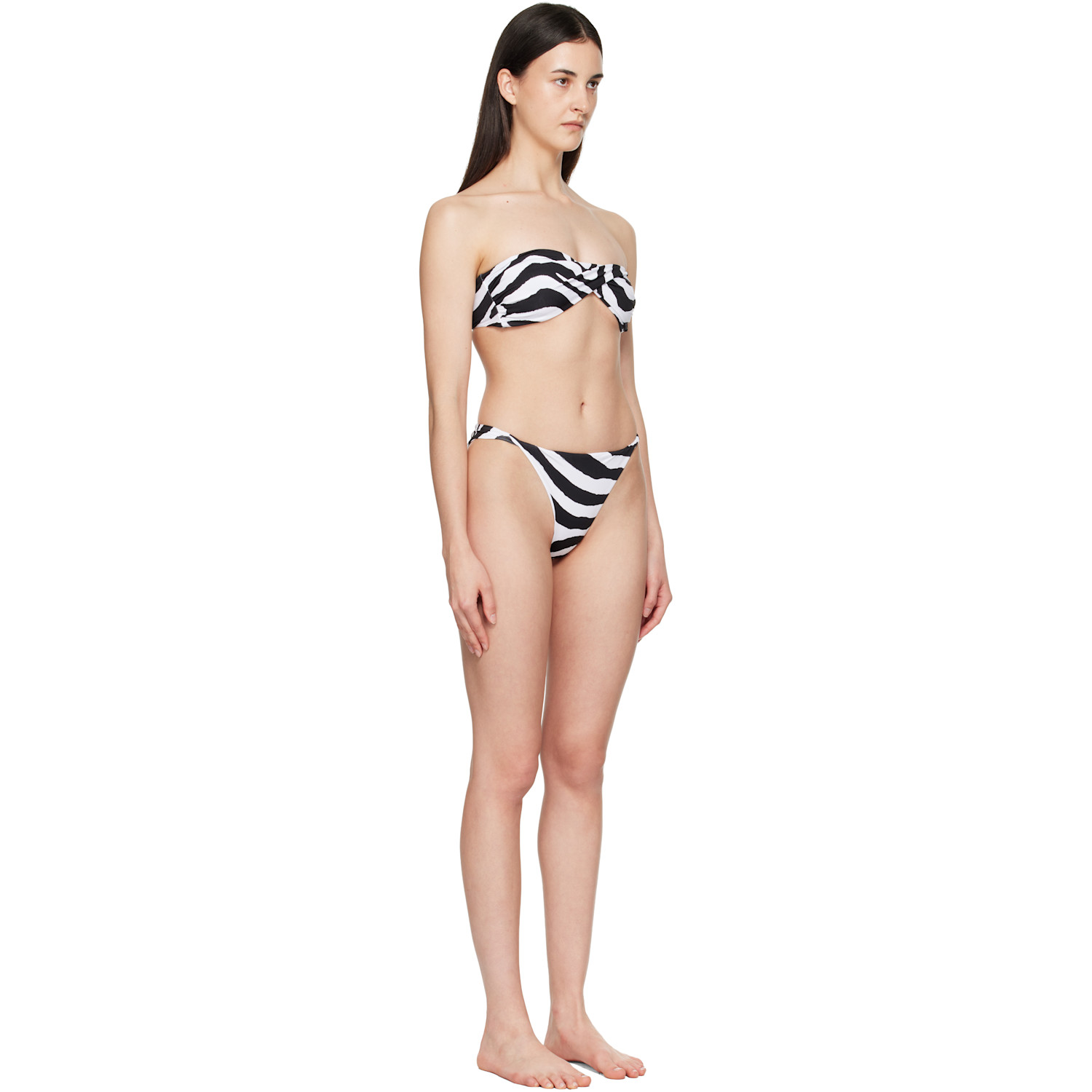  Balmain Black & White Bandeau Bikini 