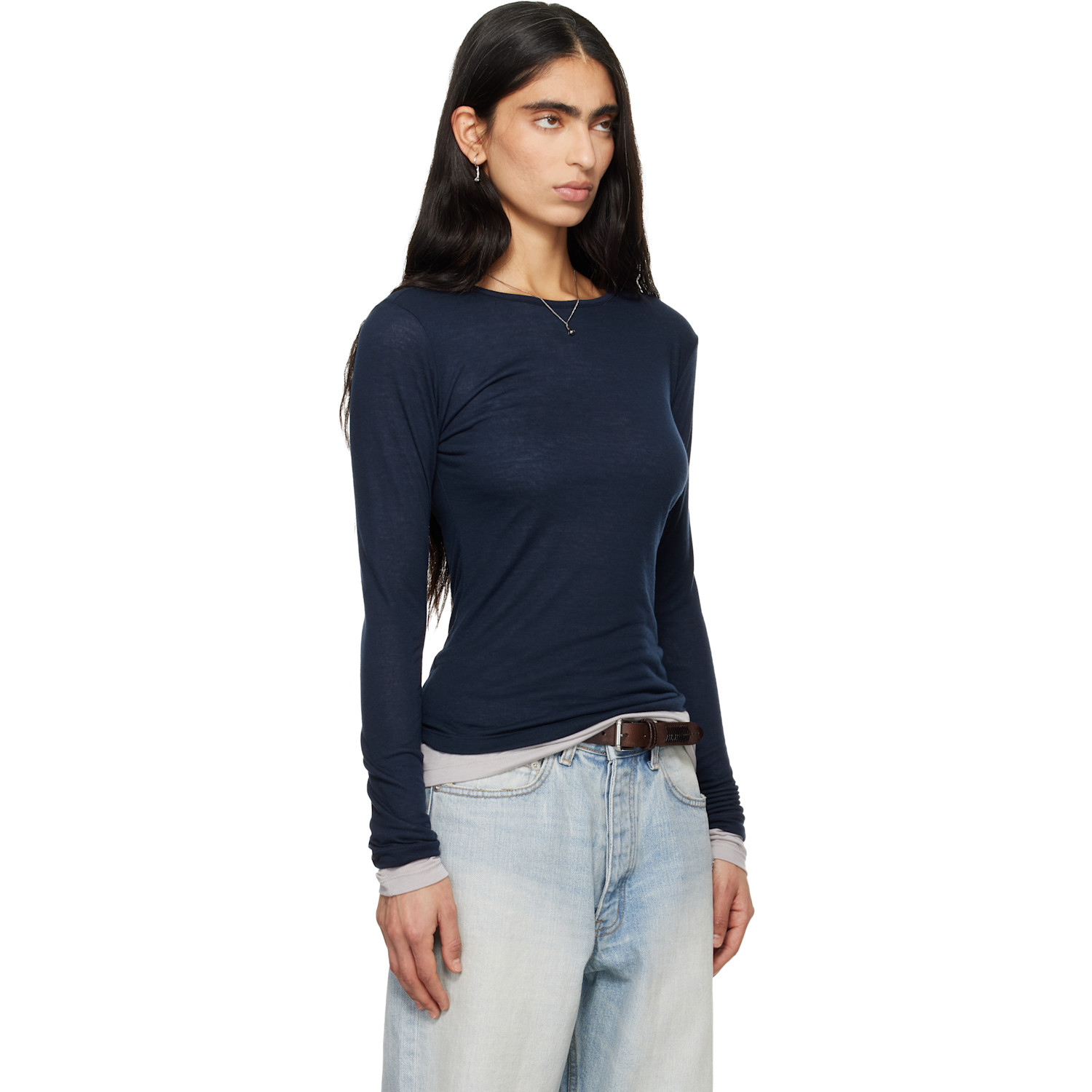  Tonywack Navy Layered Long Sleeve T-shirt 