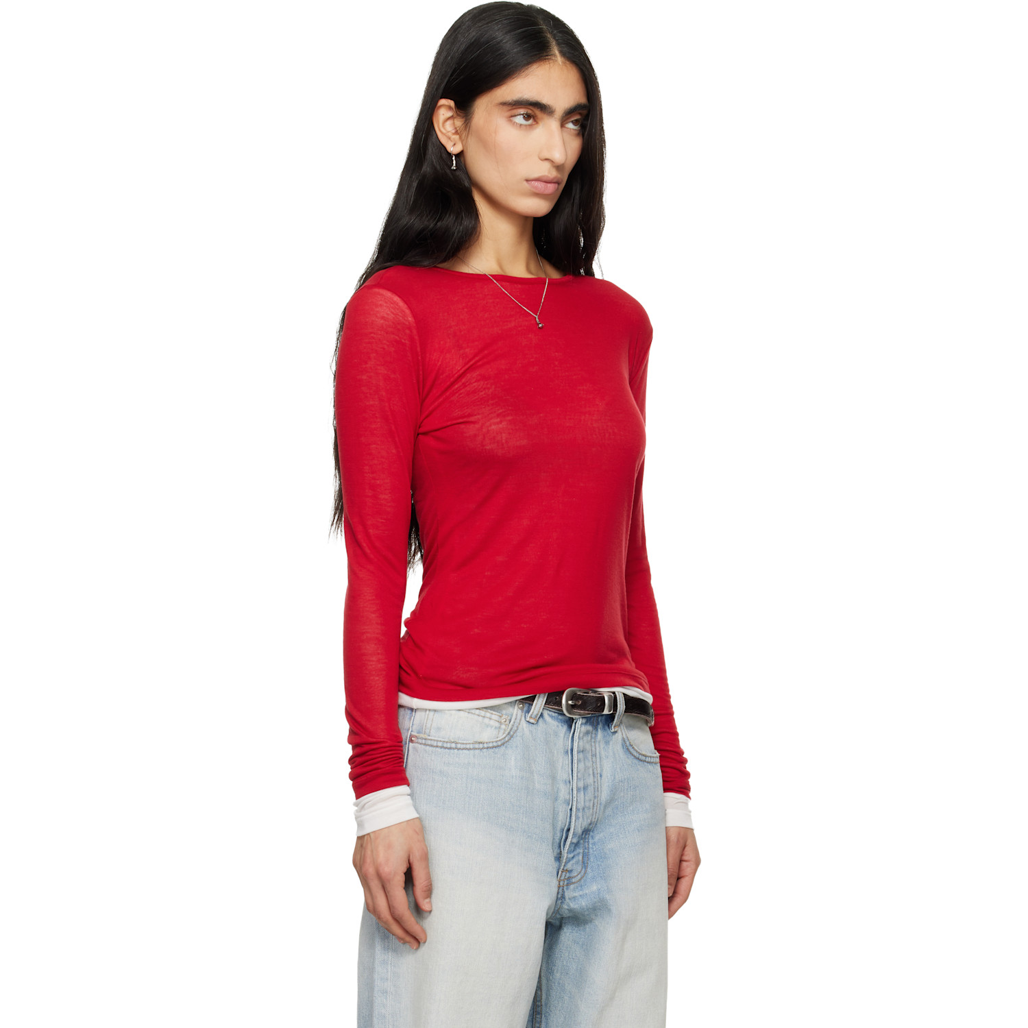  Tonywack Red Layered Long Sleeve T-shirt 