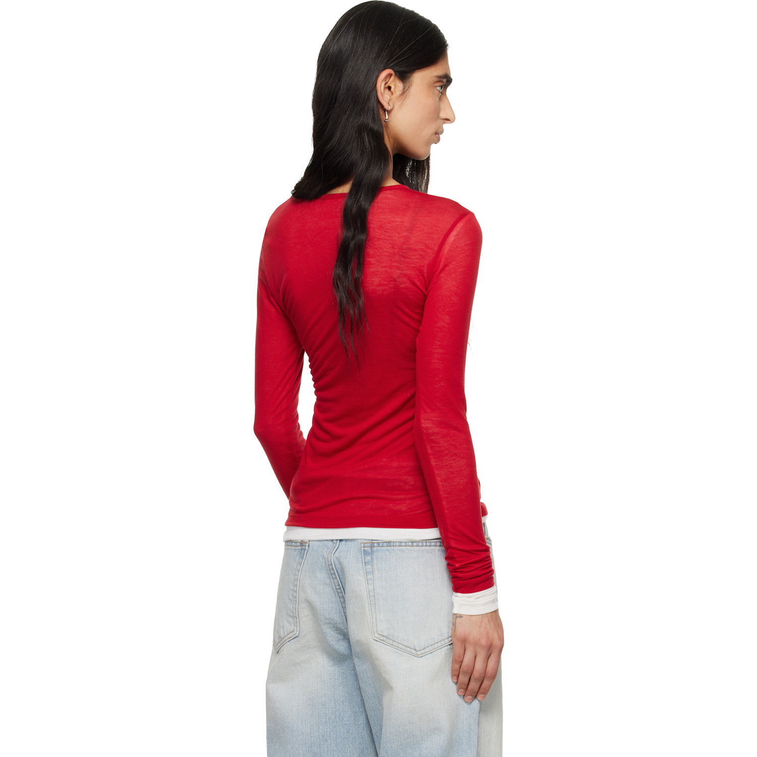  Tonywack Red Layered Long Sleeve T-shirt 