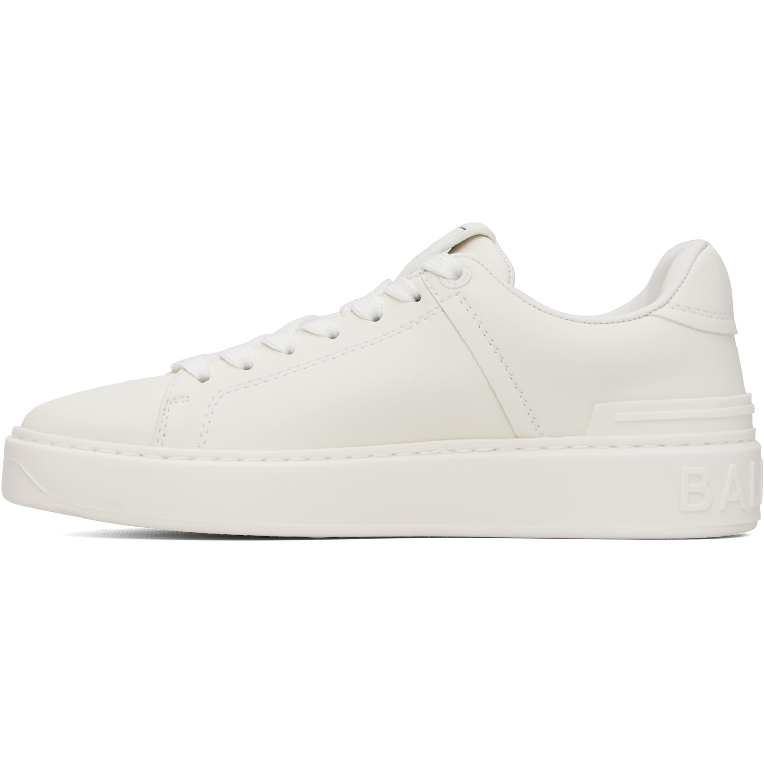  Balmain White B-court Sneakers 
