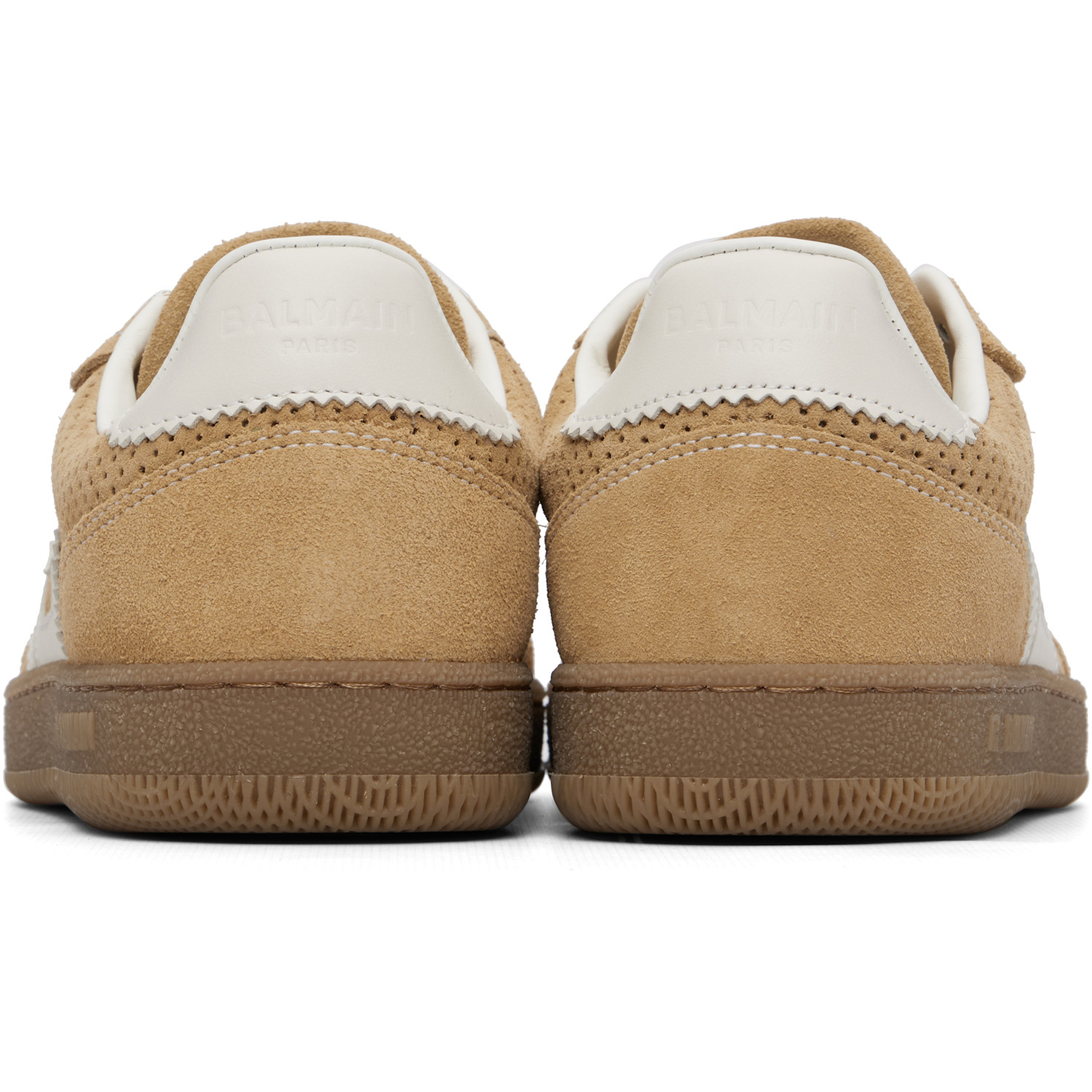  Balmain Beige Suede Balmain Swan Sneakers 