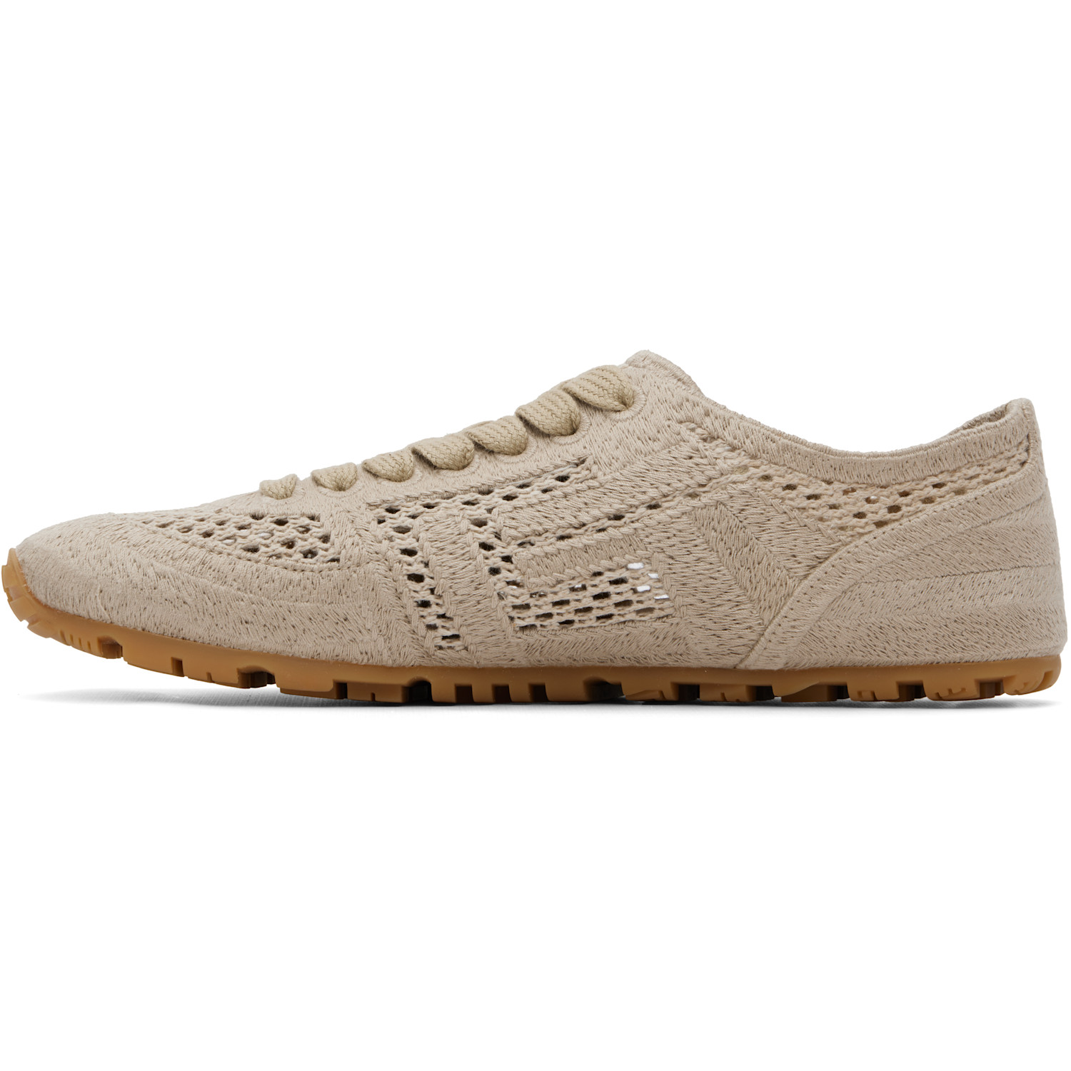  Balmain Beige Racer 45 Macramé Sneakers 