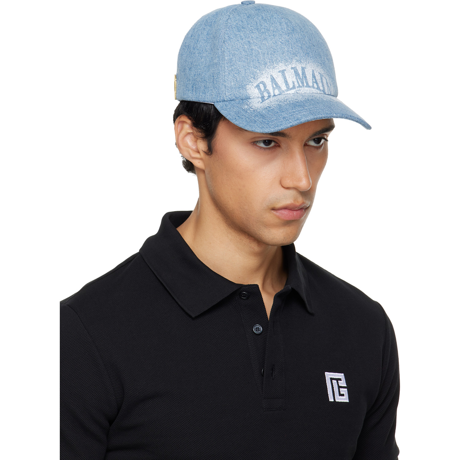  Balmain Blue Denim Cap 