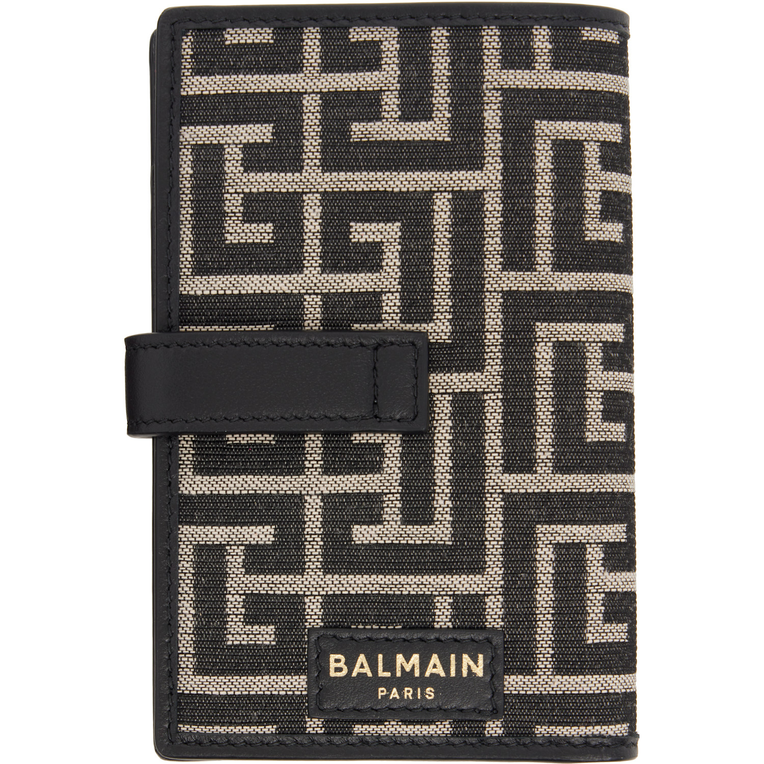  Balmain Black Pulse Holder Monogram Jacquard Card Holder 