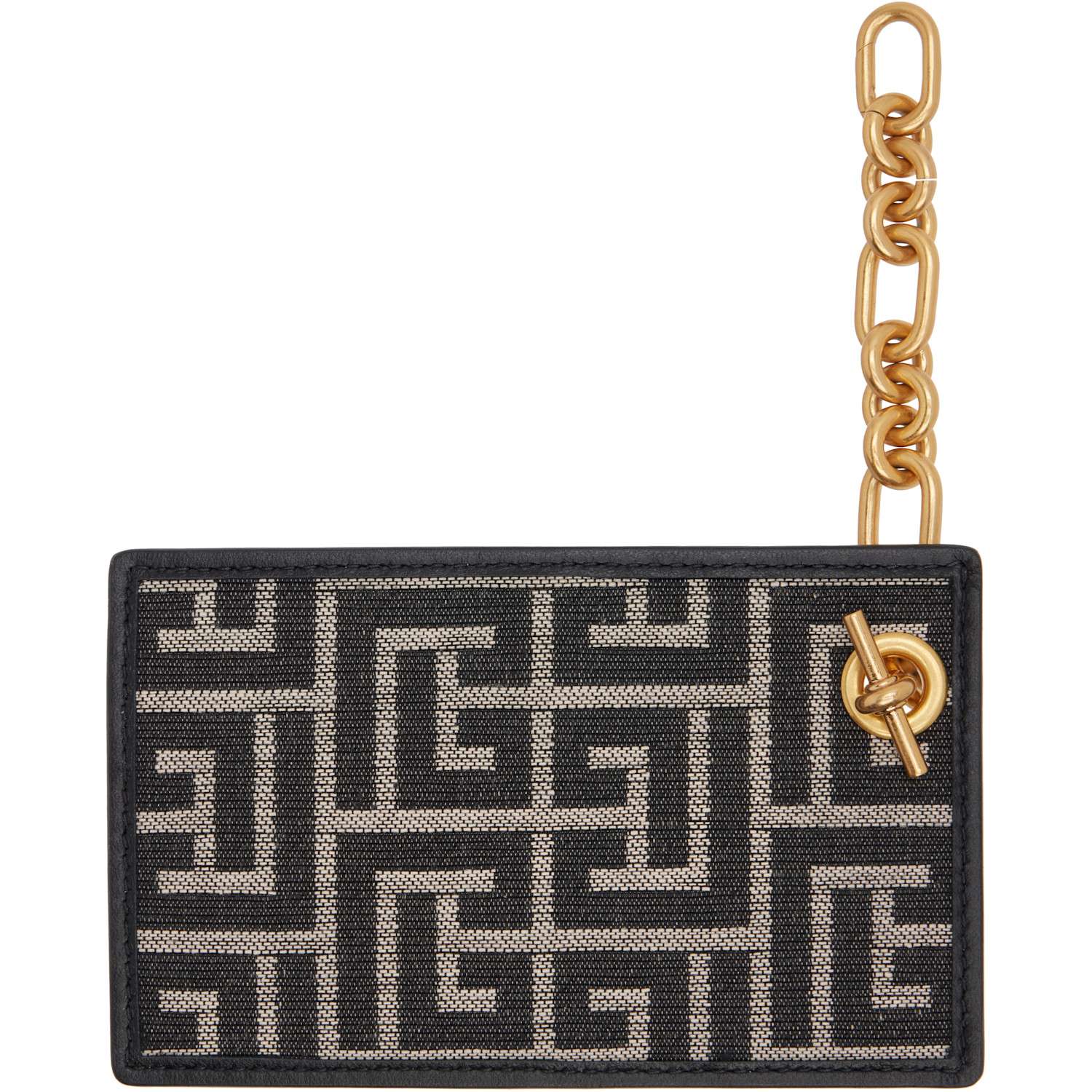  Balmain Black Pulse Monogram Jacquard Card Holder 