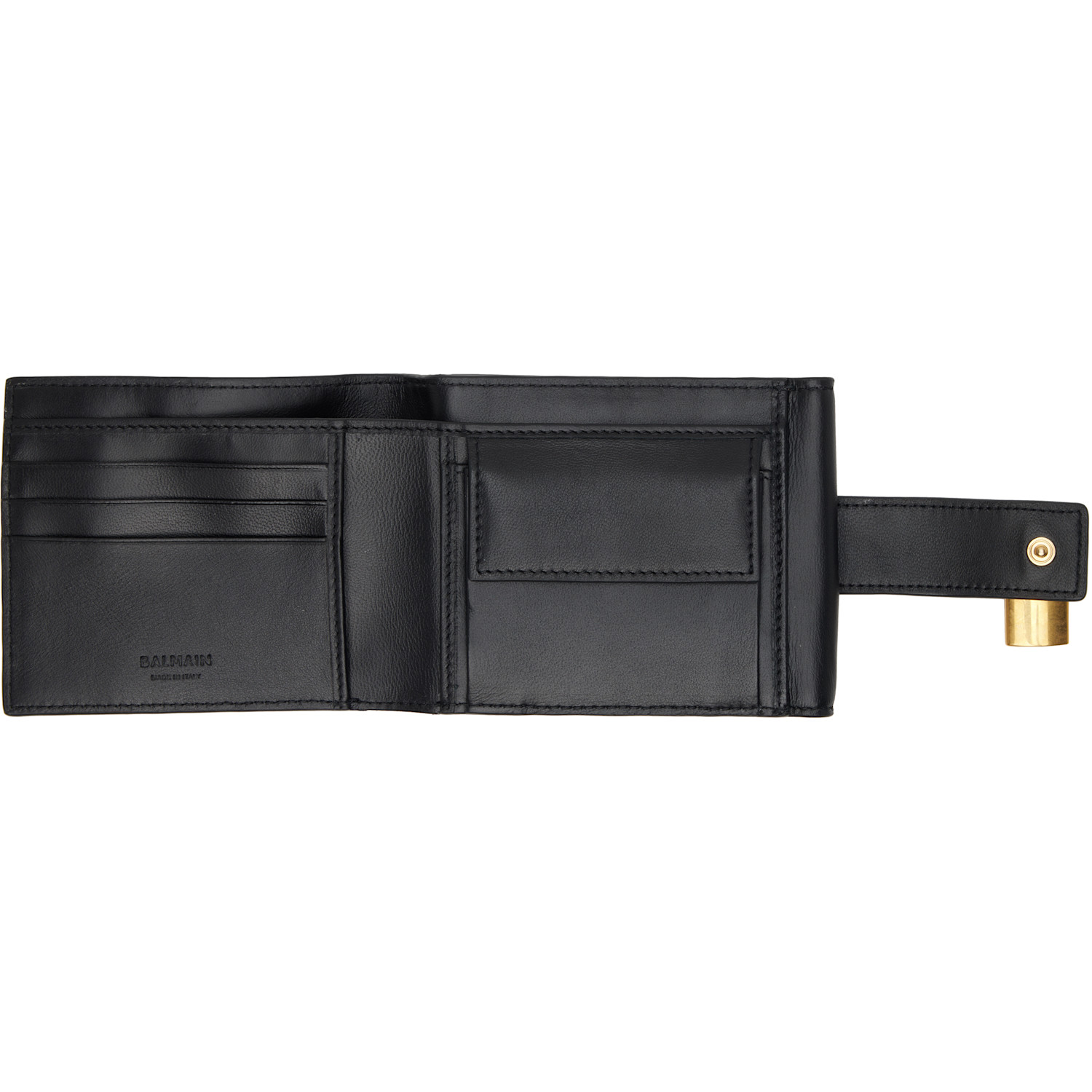  Balmain Black Pulse Trifold Lambskin Wallet 
