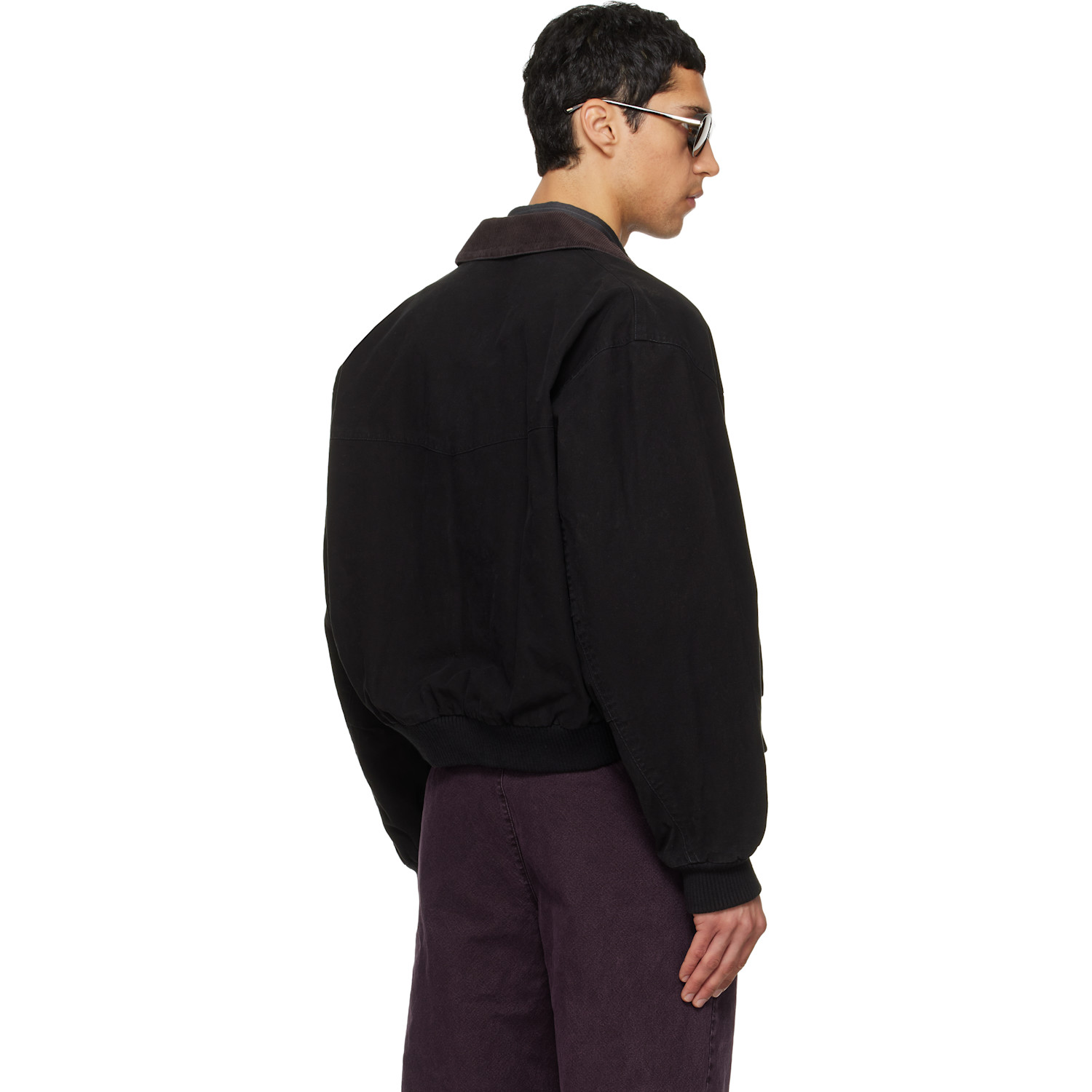  Tonywack Black Garment Washed Western Bomber Jacket 