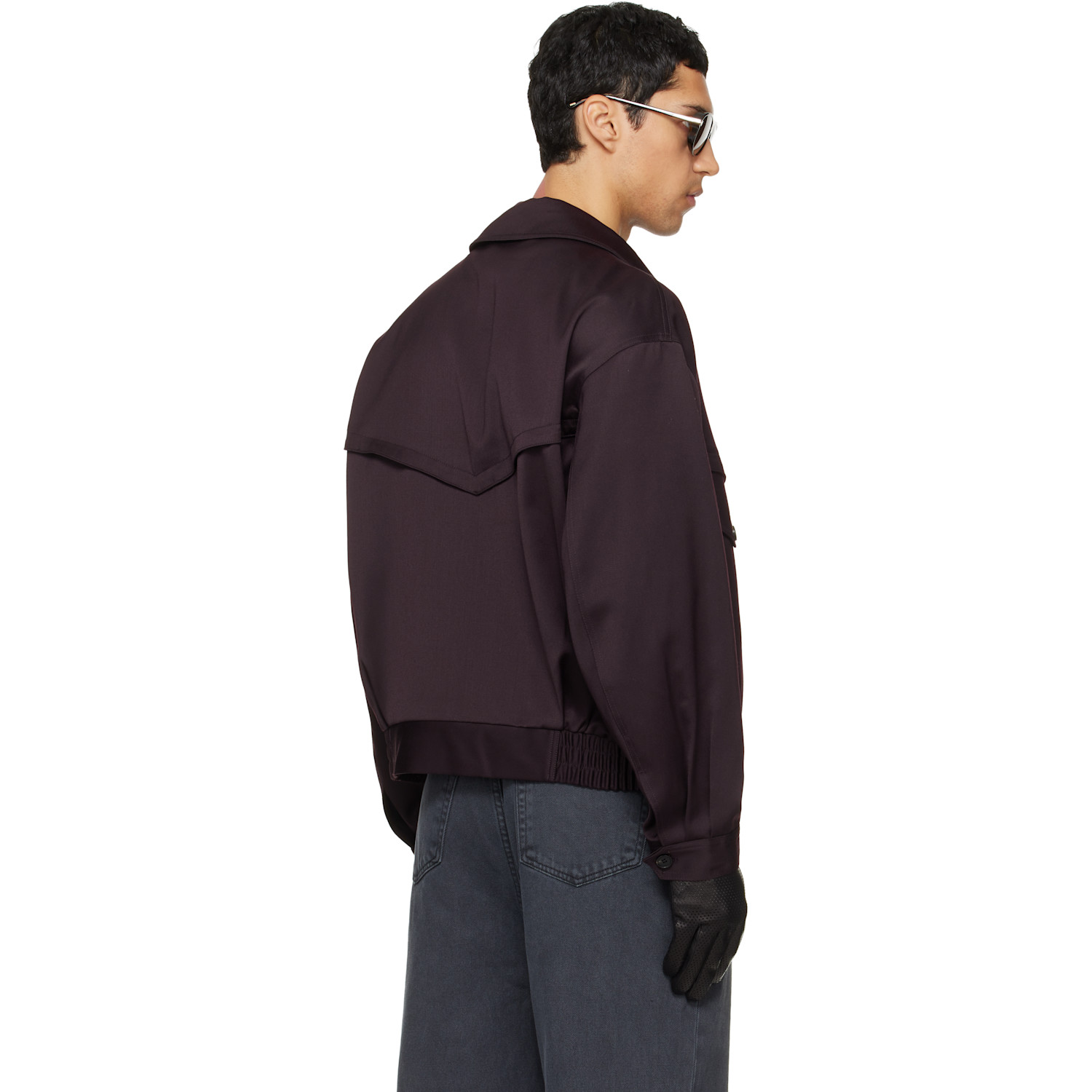  Tonywack Burgundy Wool Viscose Bomber Jacket 