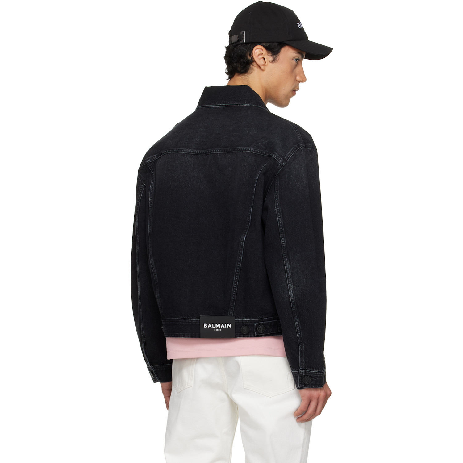  Balmain Black Faded Denim Jacket 
