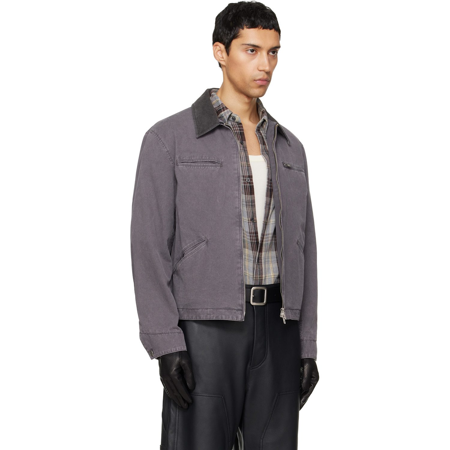  Tonywack Navy Garment Washed Zip Work Jacket 