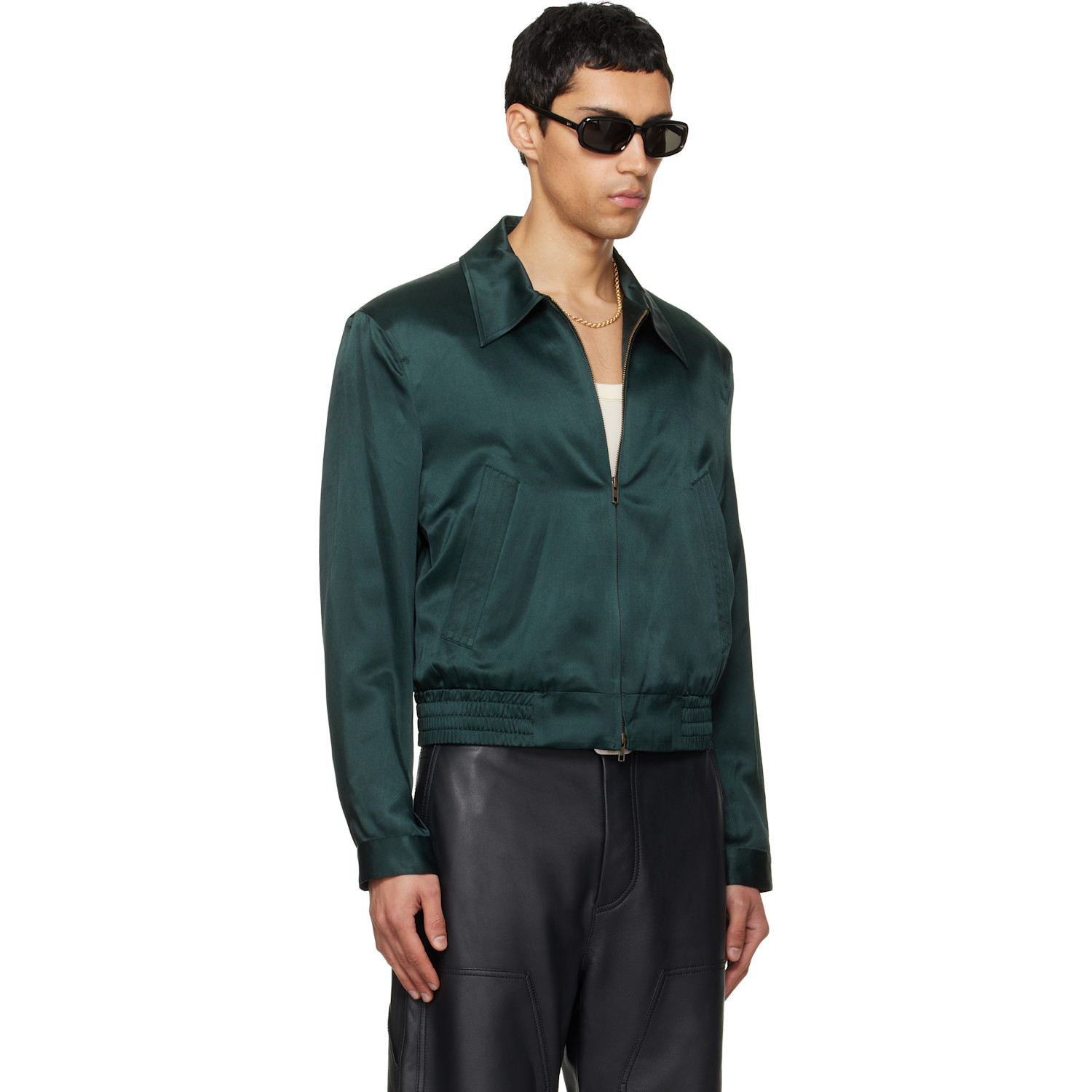  Tonywack Green Silk Cotton Swing Jacket 
