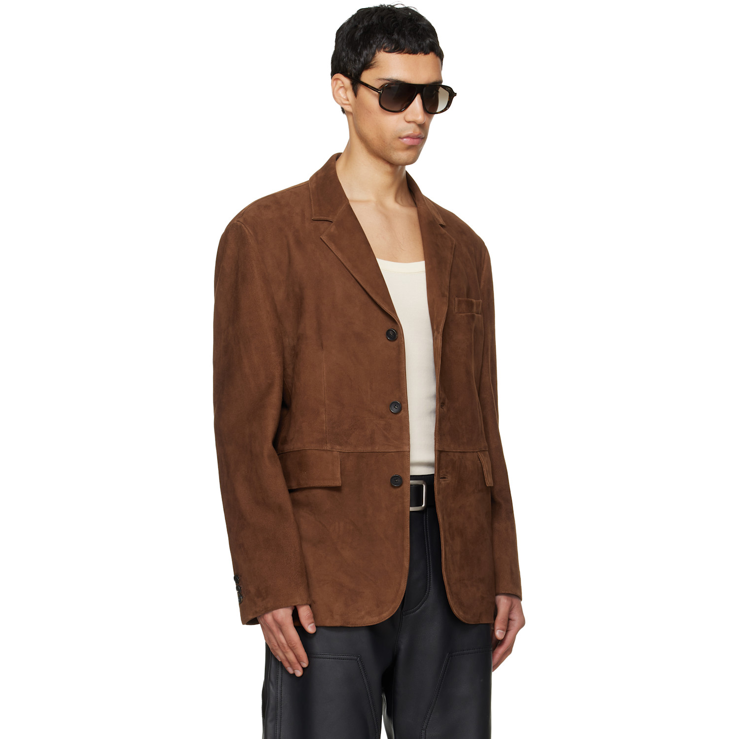  Tonywack Brown Tailored Suede Blazer 