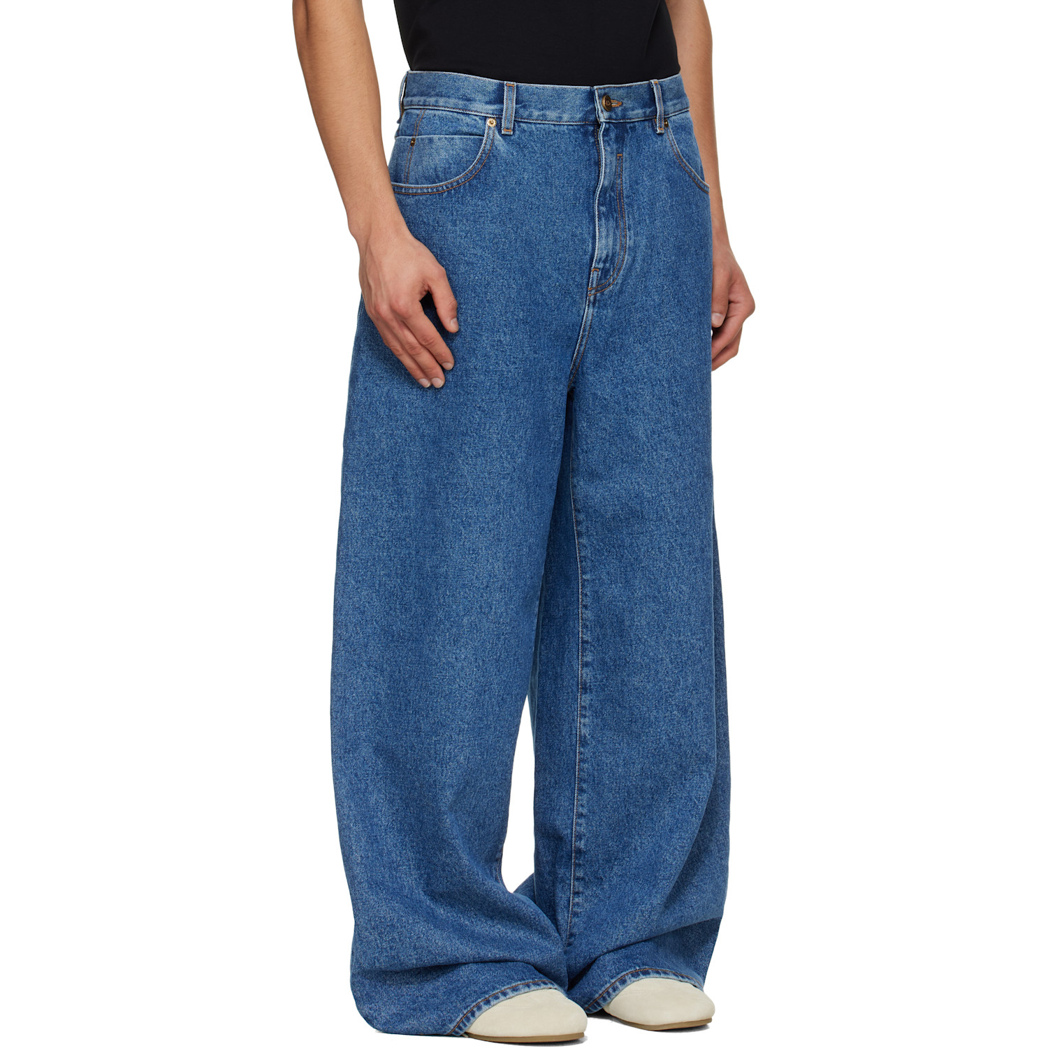  Balmain Blue Wide-leg Jeans 