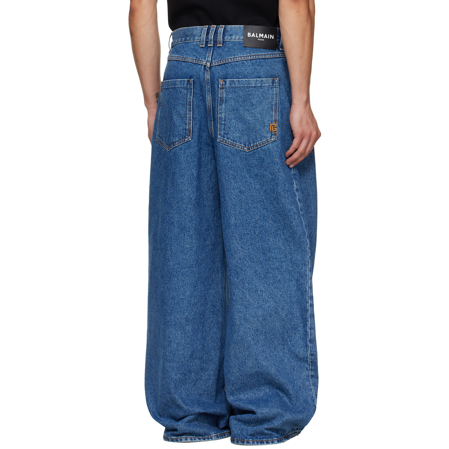  Balmain Blue Wide-leg Jeans 