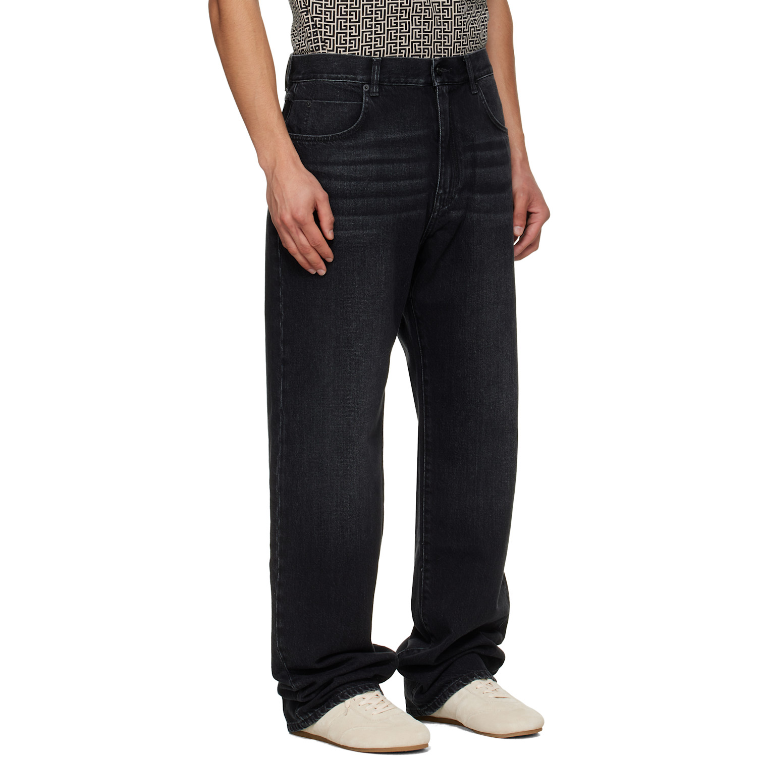  Balmain Black Loose Jeans 