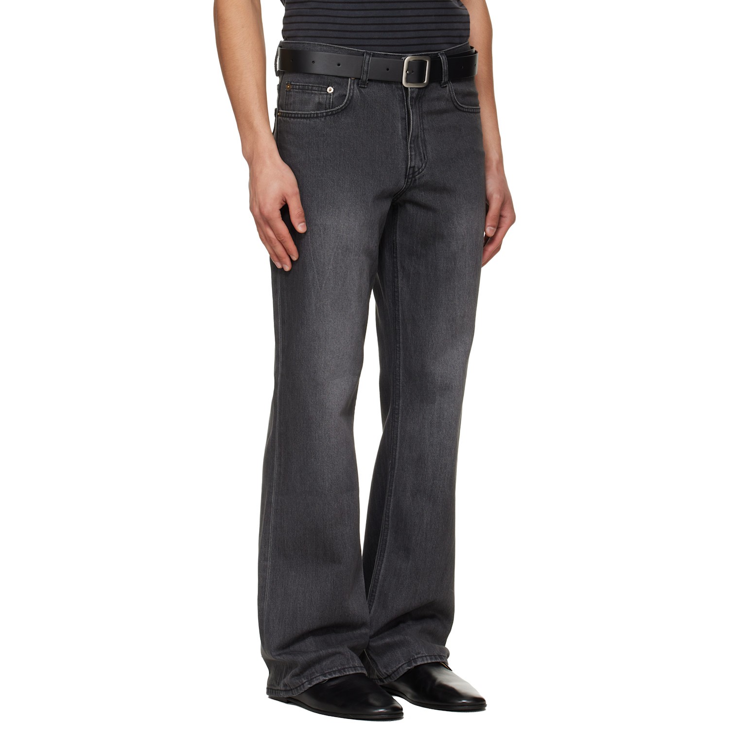  Tonywack Black Flared-leg Distressed Jeans 