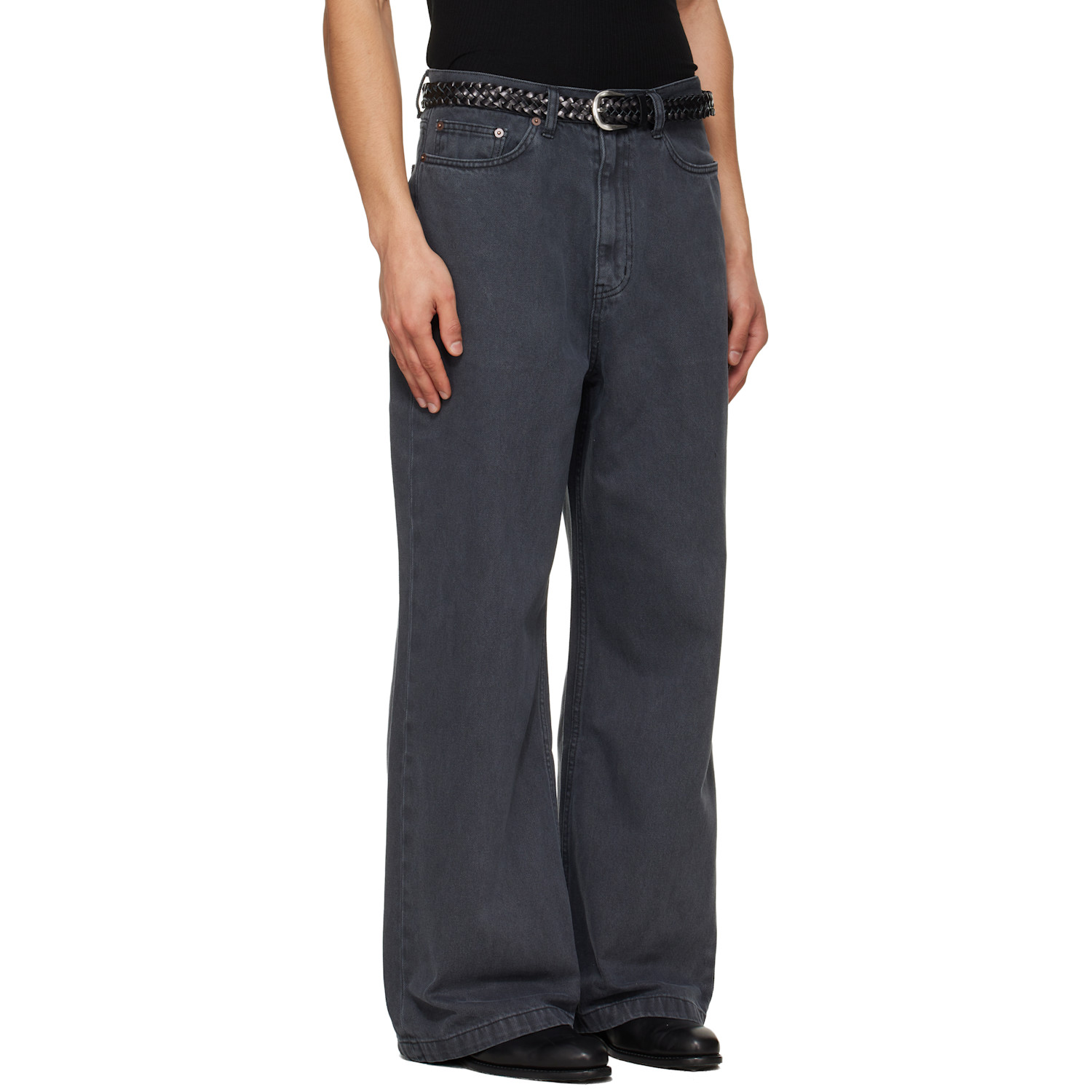  Tonywack Gray Wide-leg Jeans 