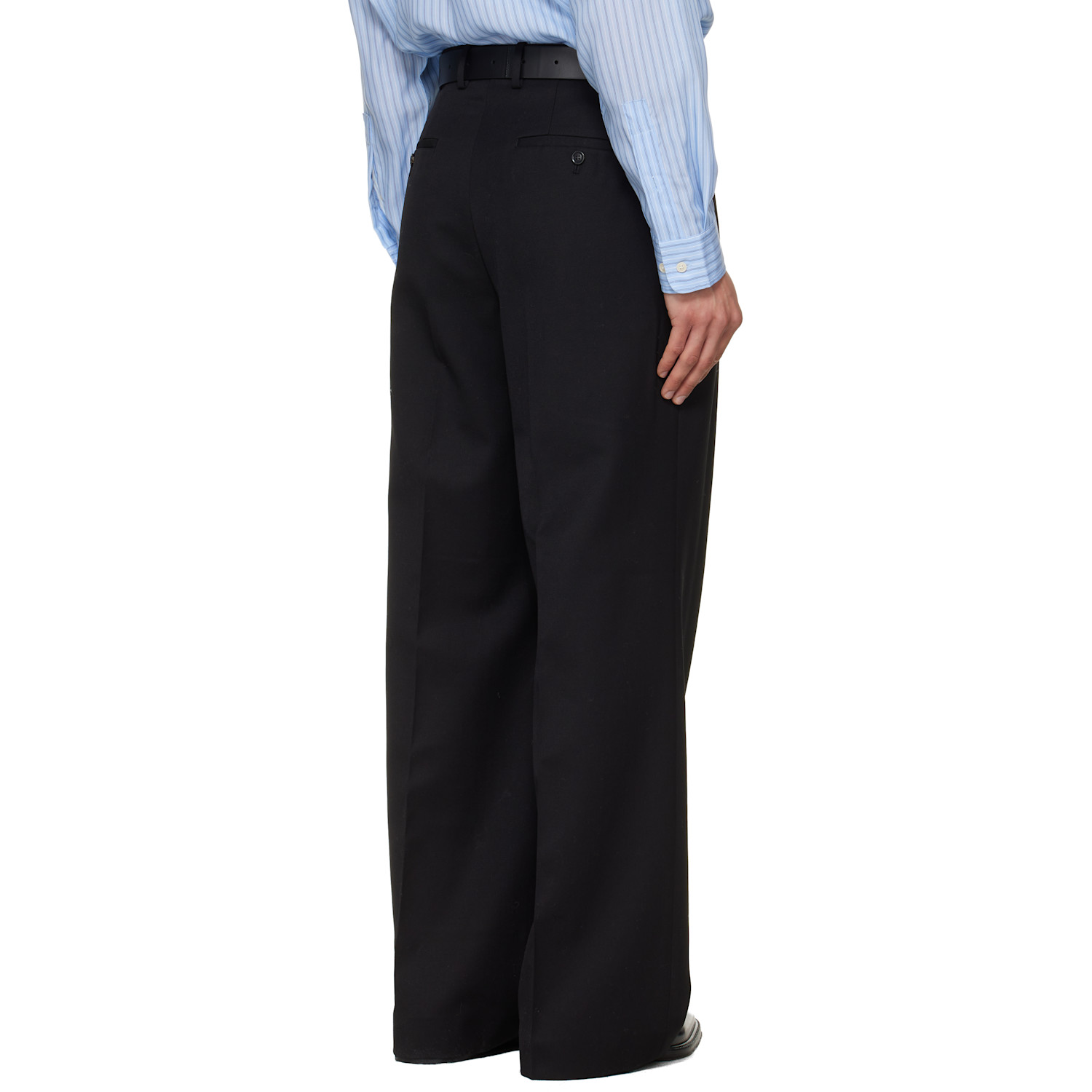  Tonywack Black Wool Double-pleated Wide Trousers 