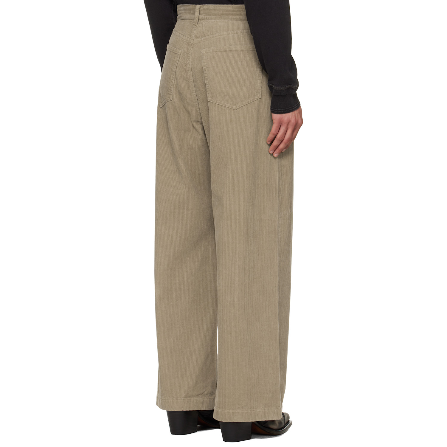  Tonywack Beige Washed Corduroy Wide-leg Trousers 