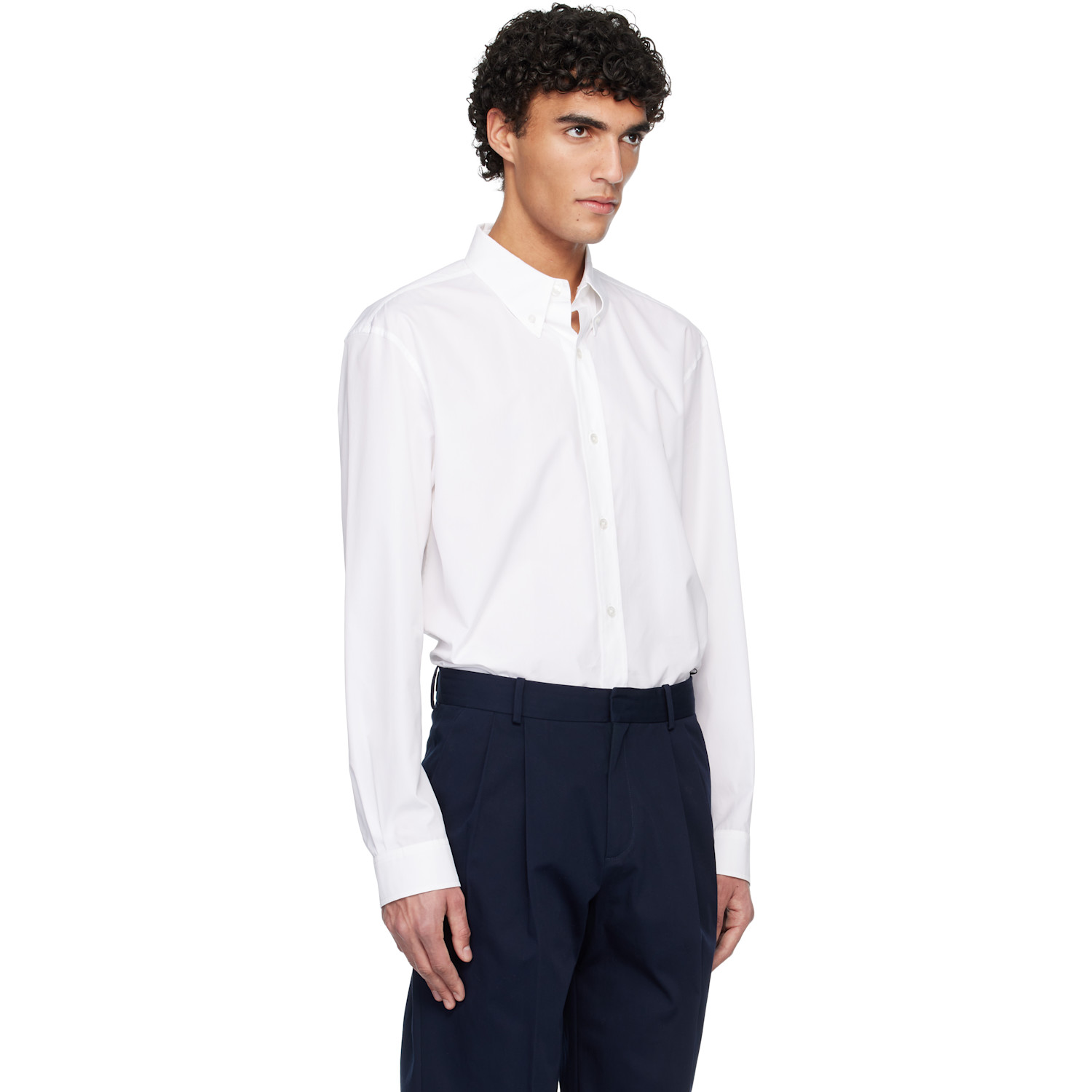  Balmain White Cotton Poplin Shirt 