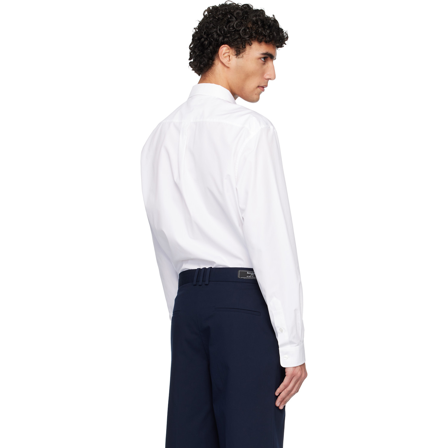  Balmain White Cotton Poplin Shirt 
