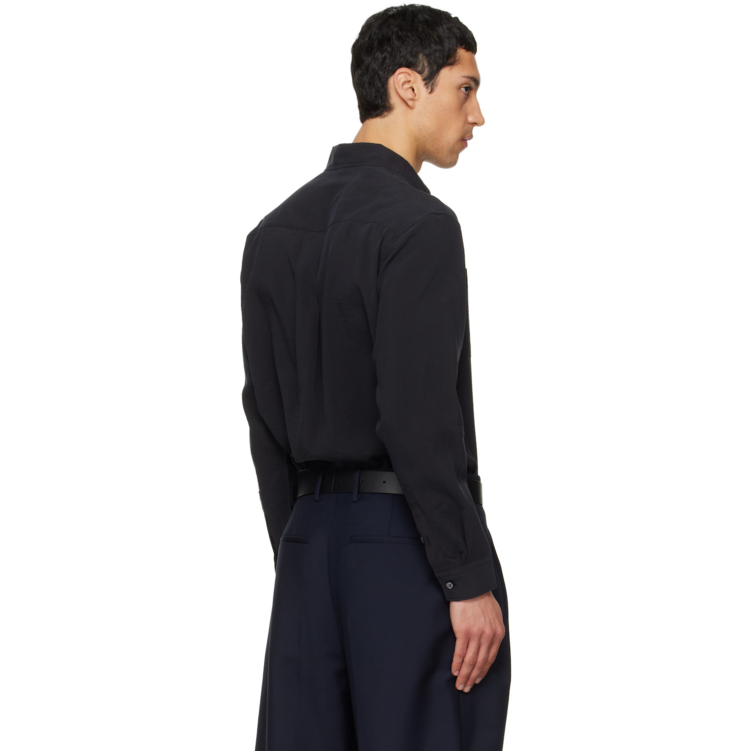  Tonywack Black Silk Crepe Shirt 