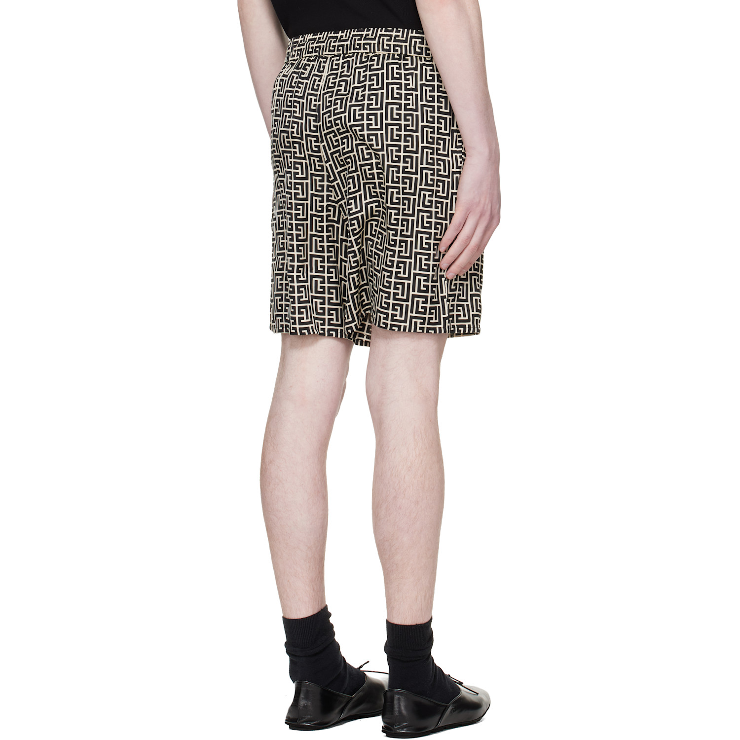  Balmain Black & White Monogram Pyjama Shorts 