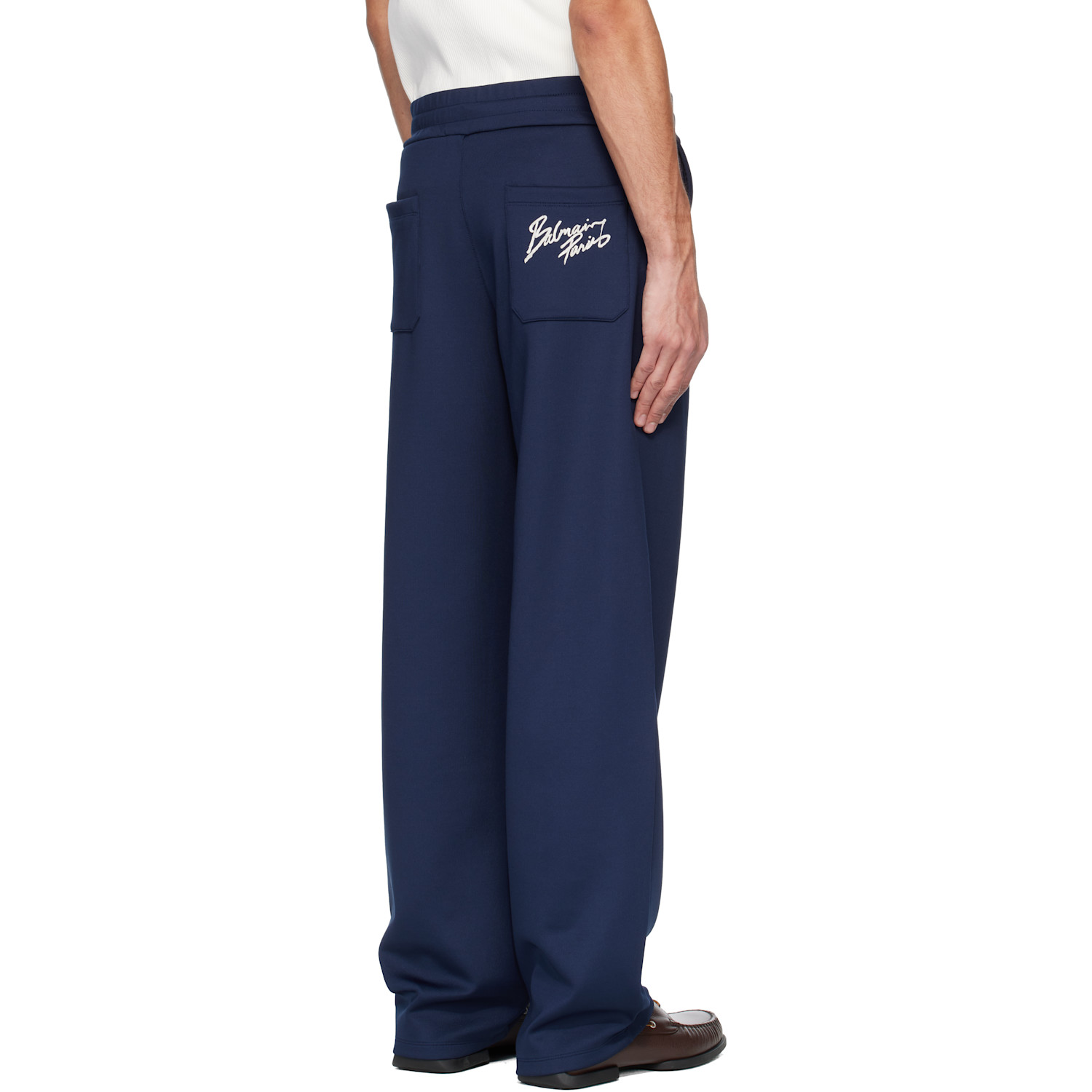  Balmain Navy Signature Sweatpants 