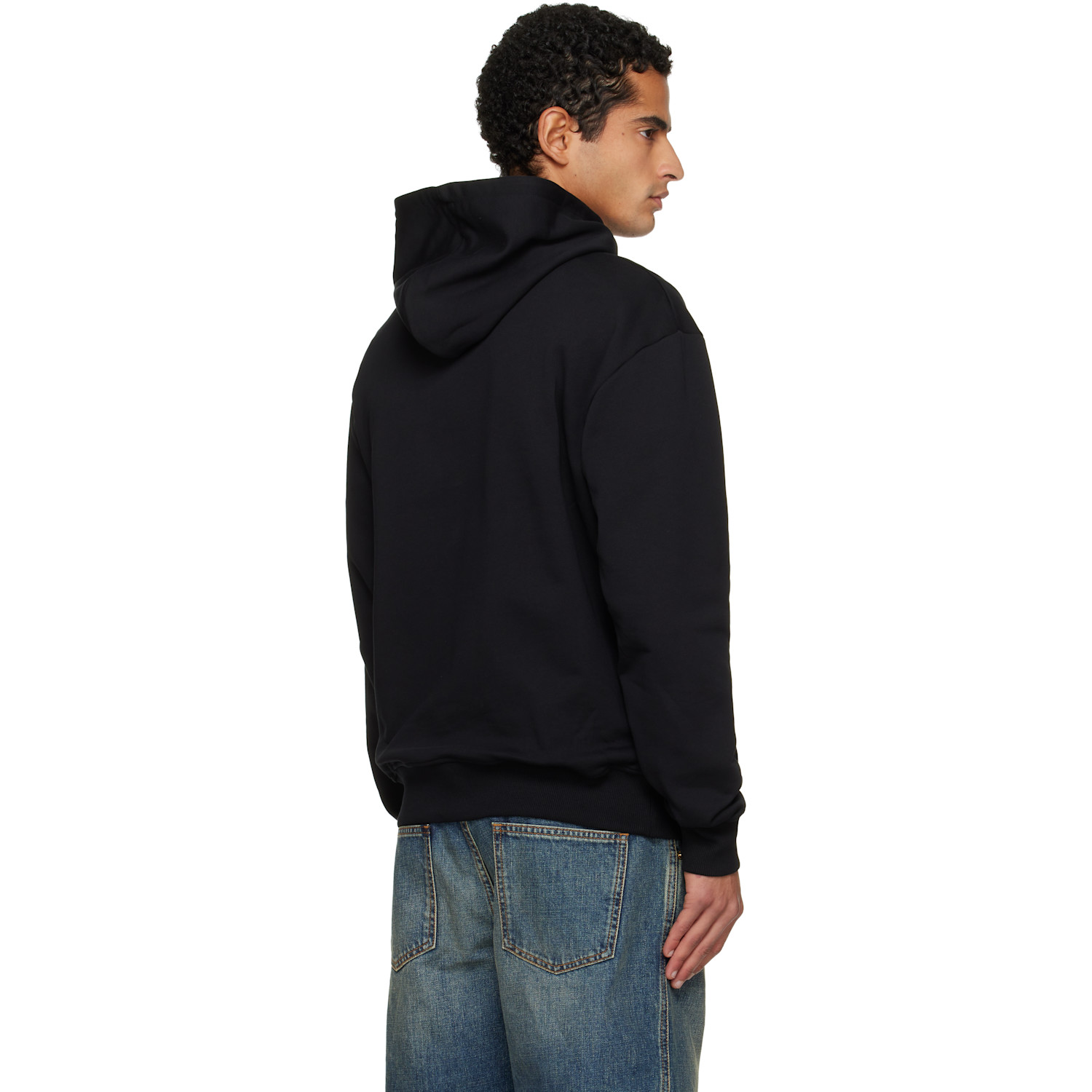  Balmain Black 'balmain' Printed Hoodie 