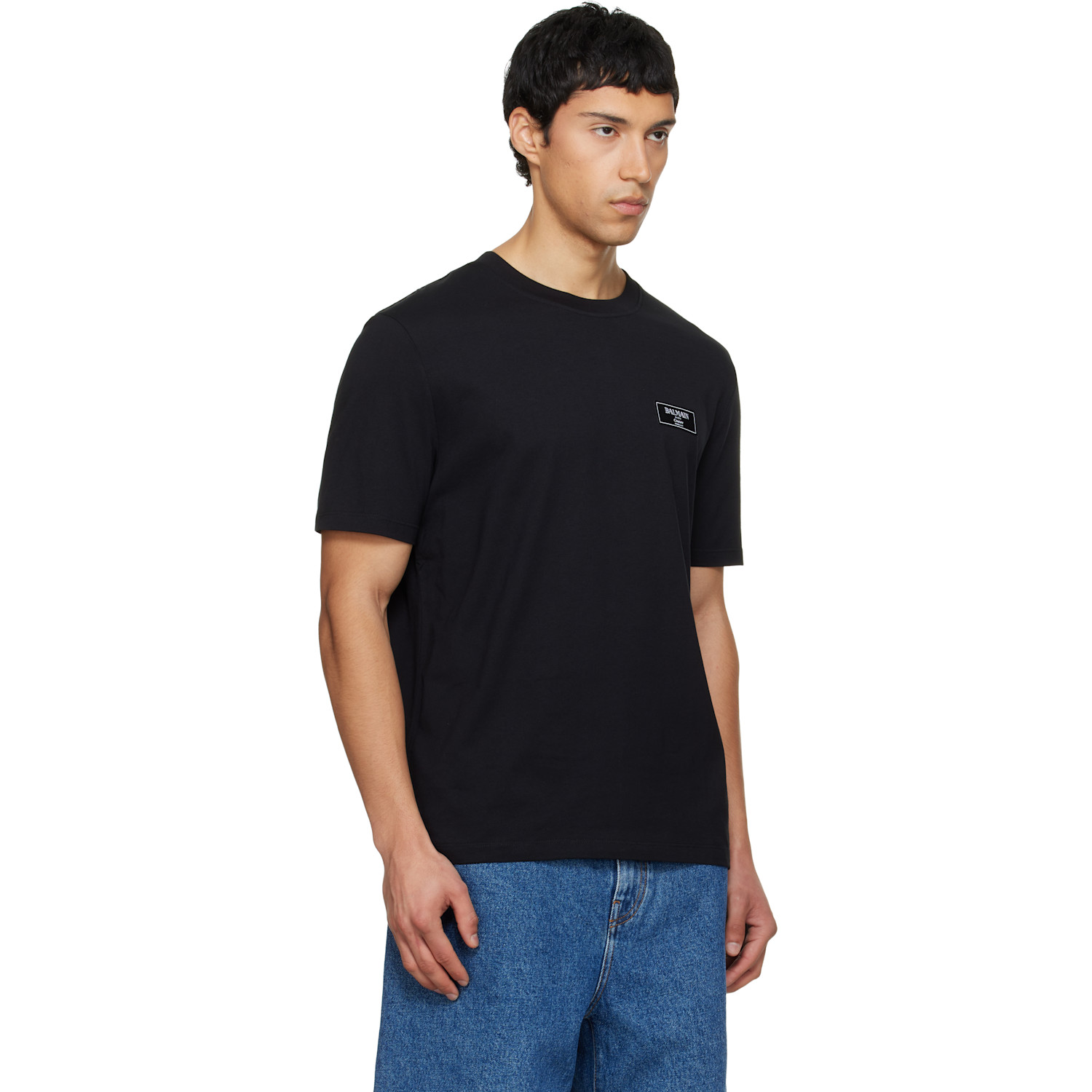  Balmain Black Couture Label T-shirt 