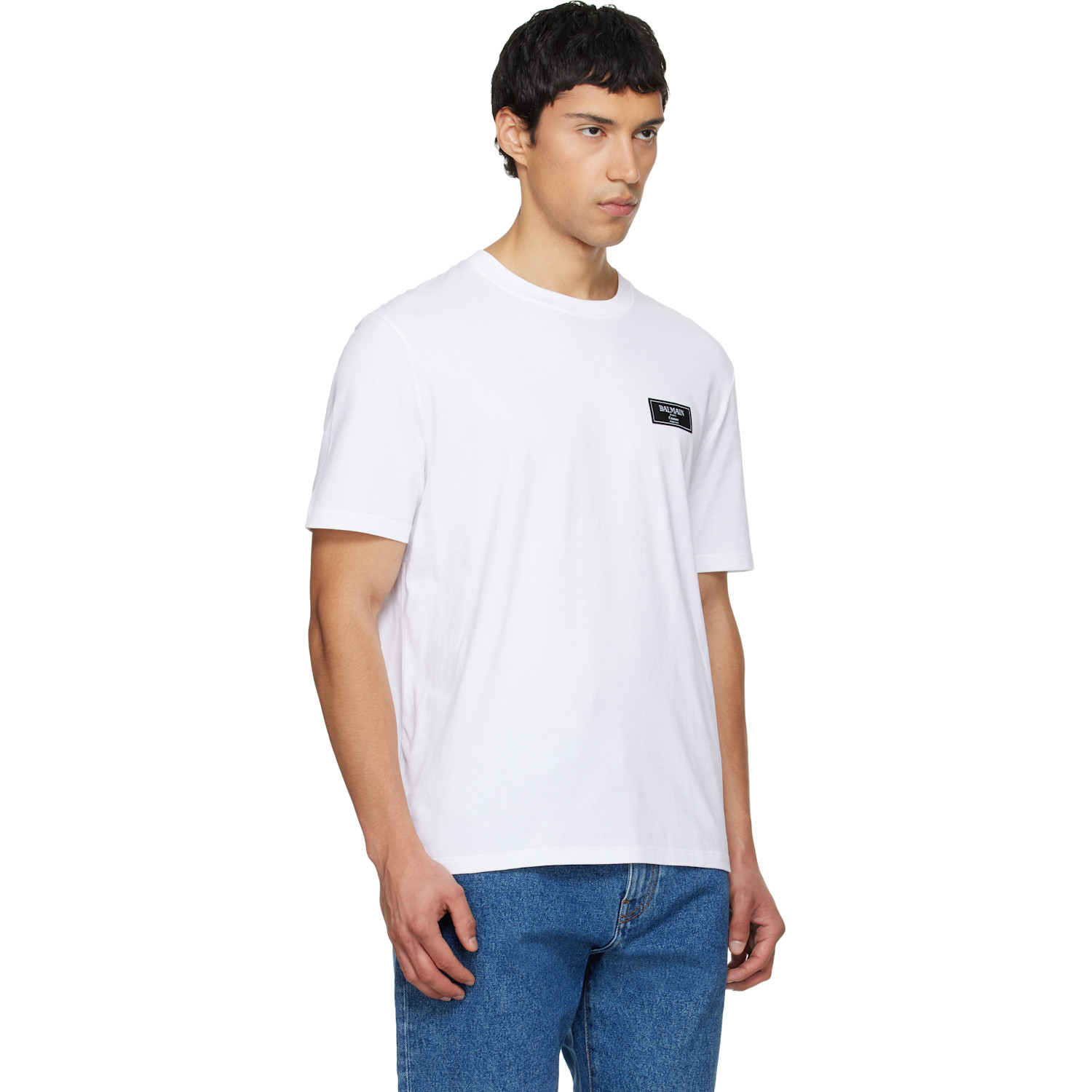  Balmain White Couture Label T-shirt 