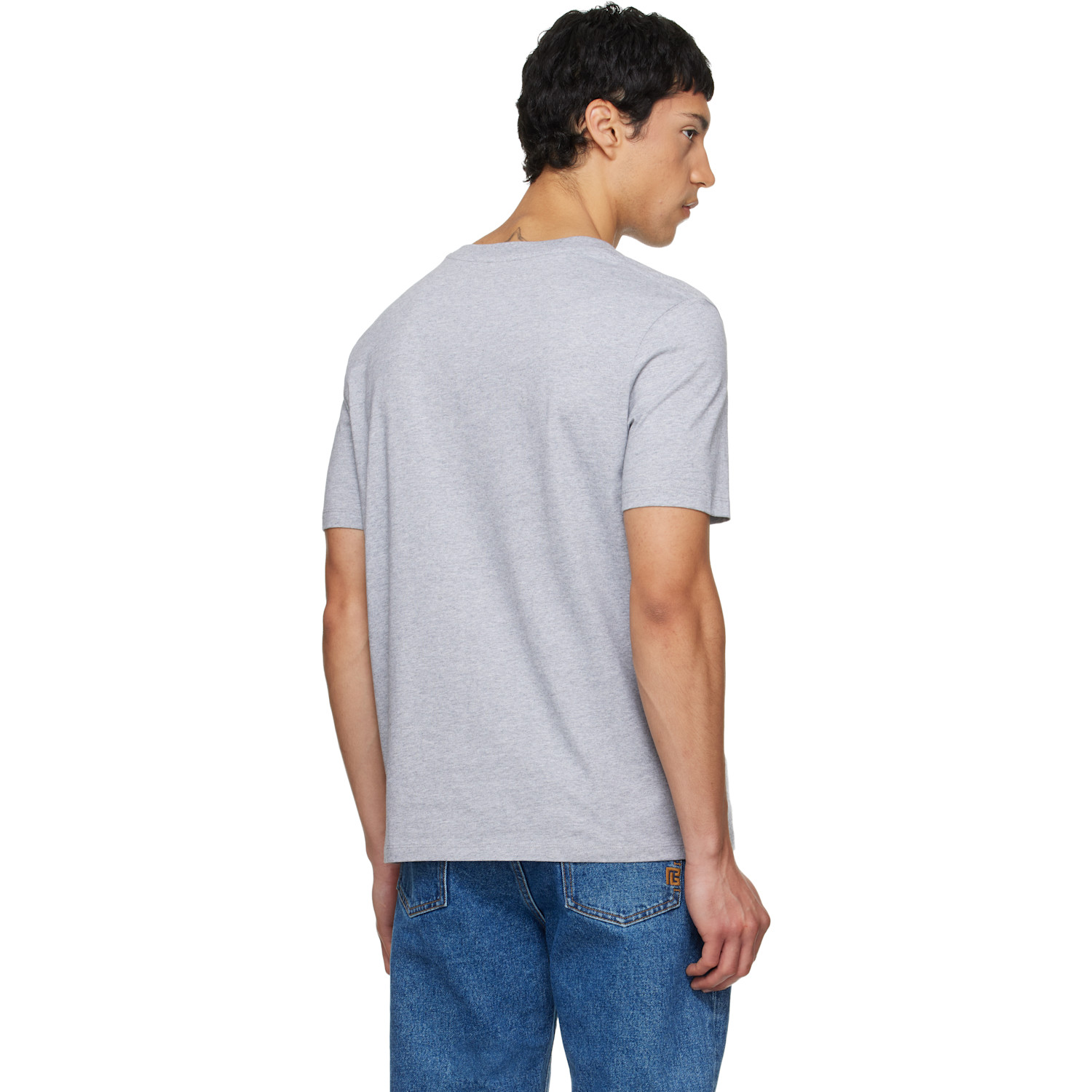  Balmain Gray Printed Cotton T-shirt 