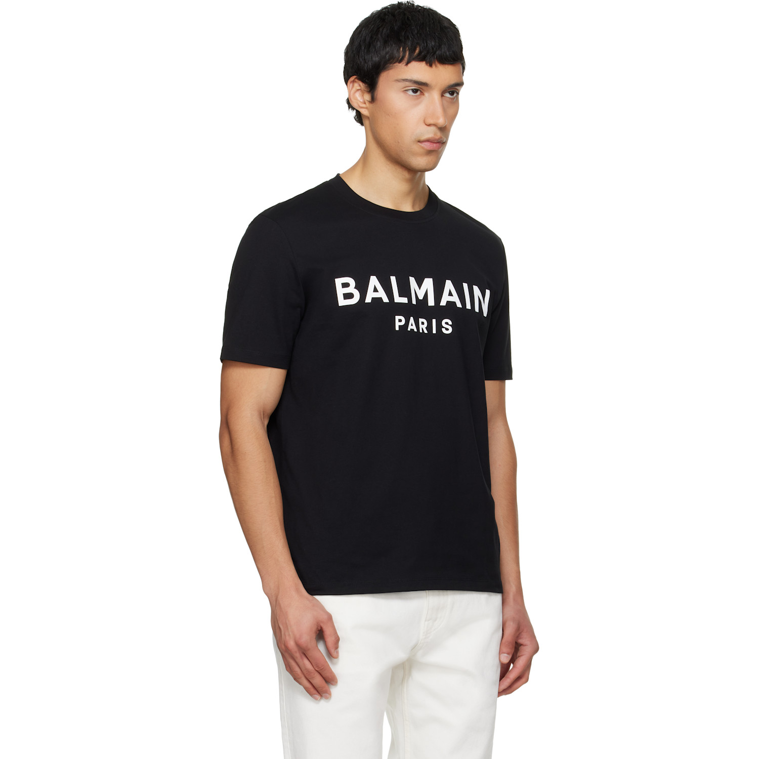  Balmain Black 'balmain Paris' Print T-shirt 