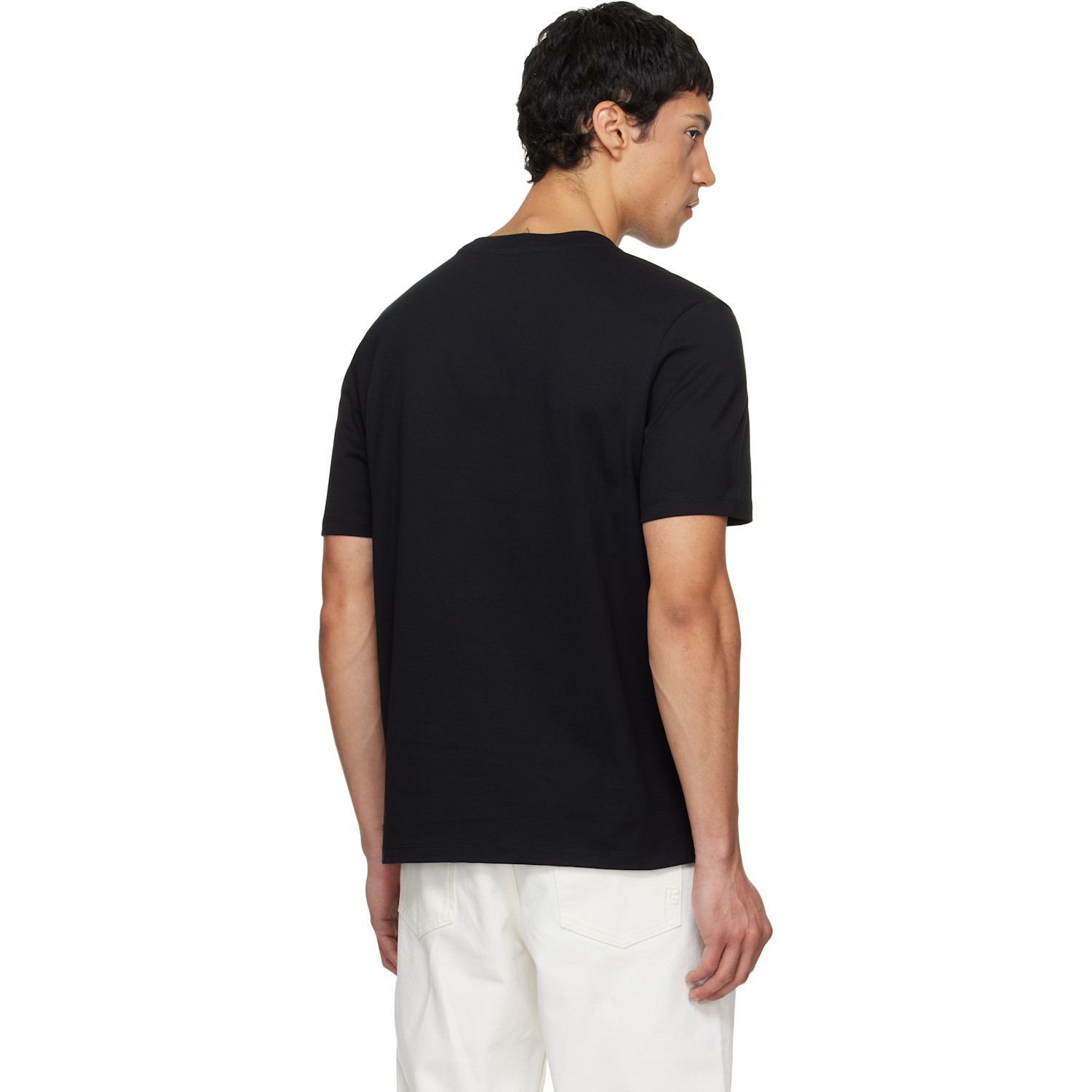  Balmain Black 'balmain Paris' Print T-shirt 